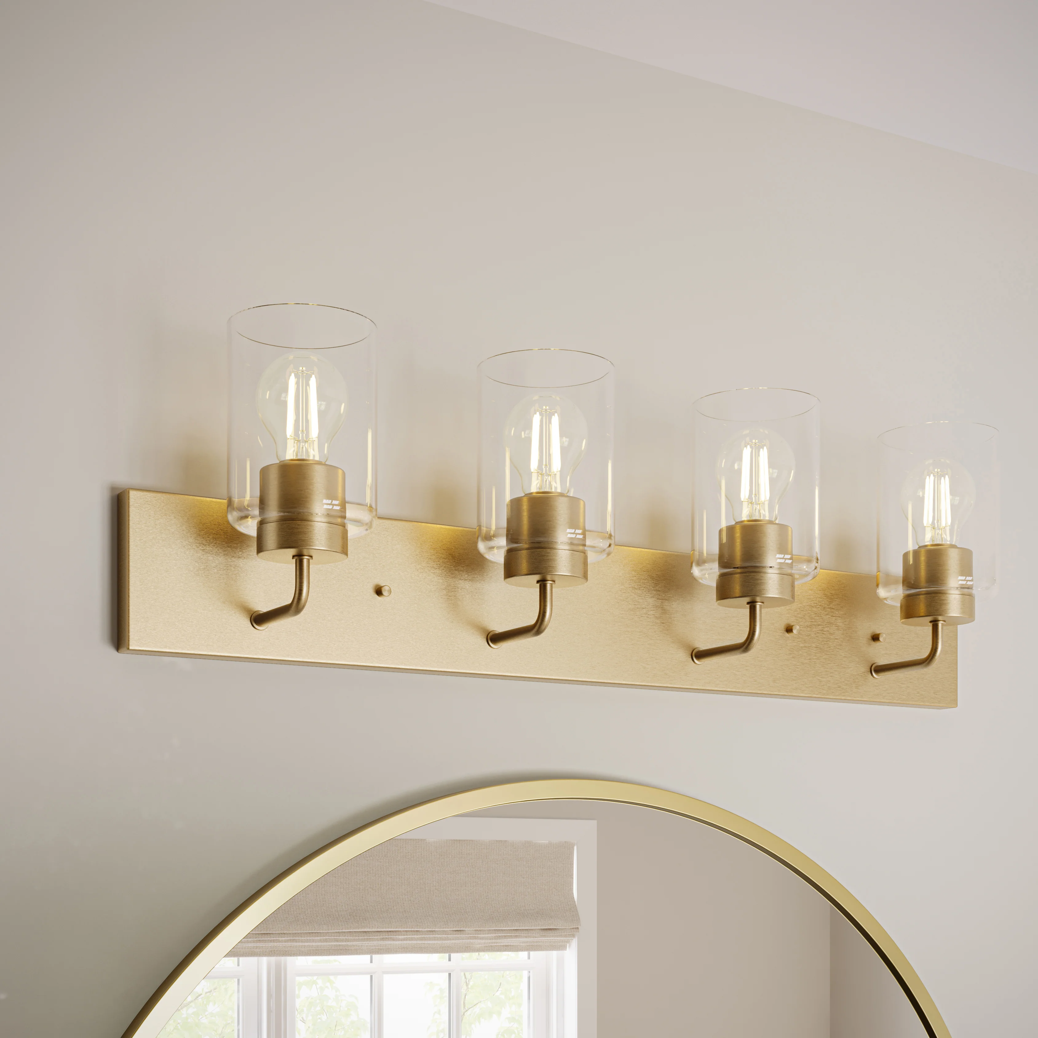 Merry 4-Light Bathroom Vanity Light with Clear Glass Shades - Image 25