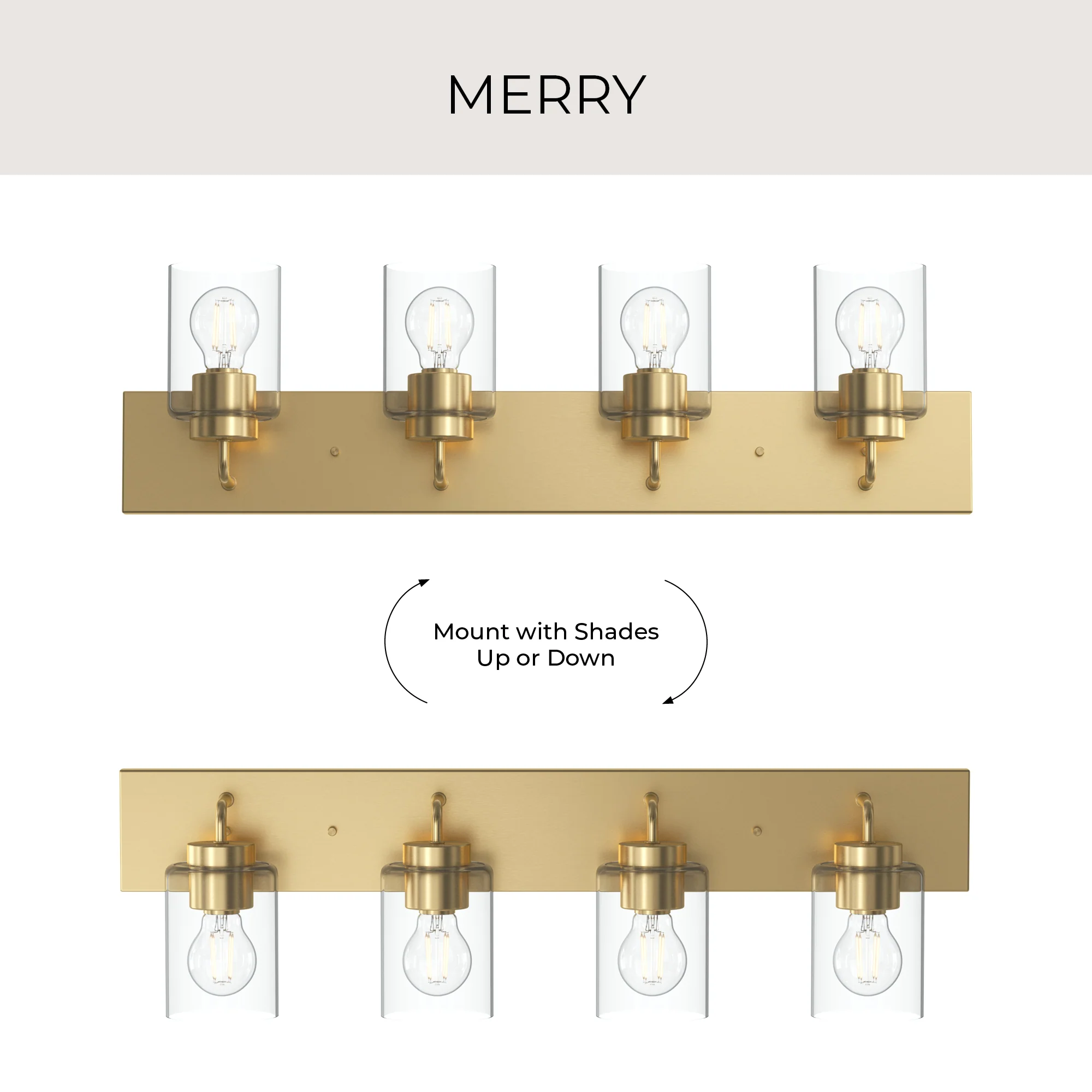Merry 4-Light Bathroom Vanity Light with Clear Glass Shades - Image 29