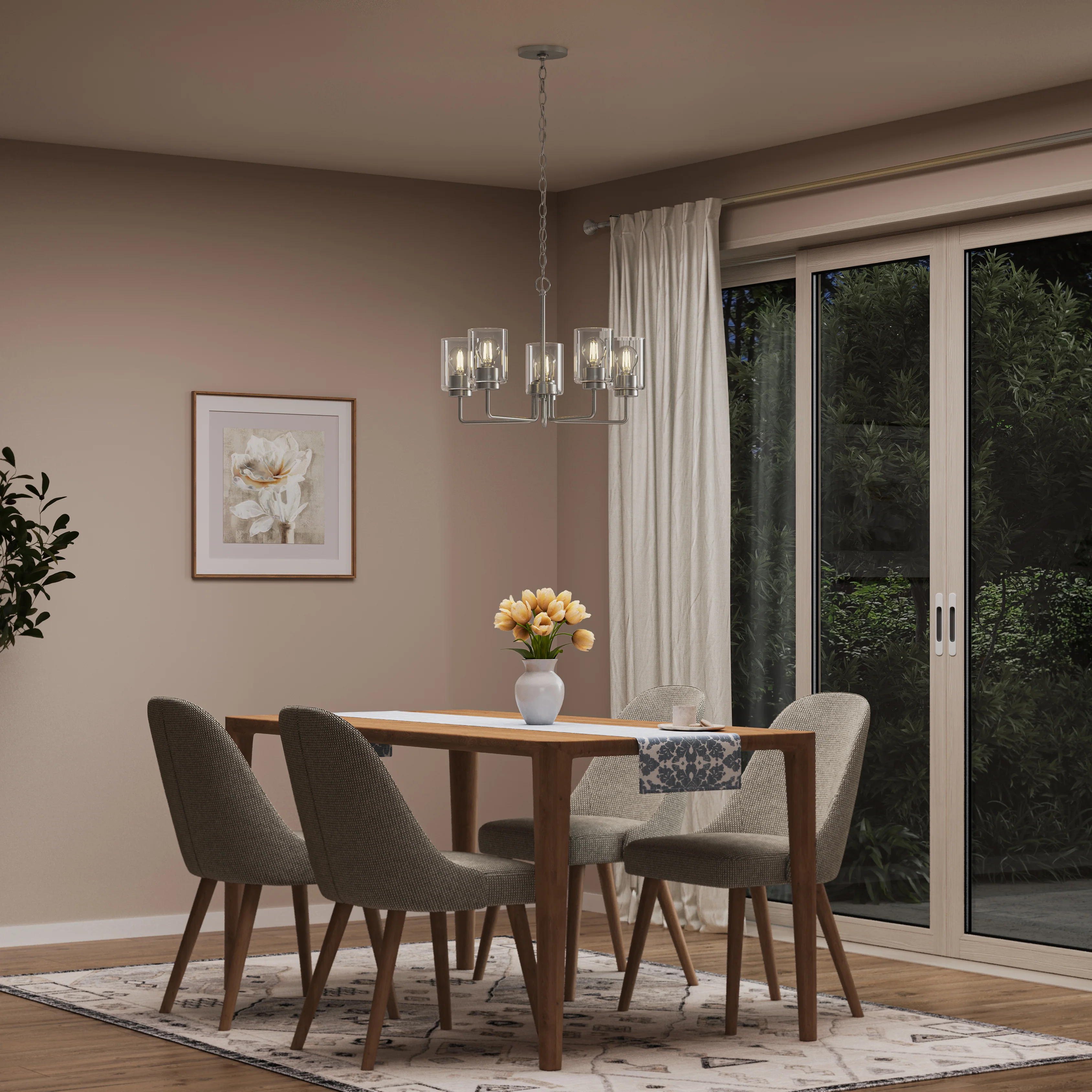 Merry 5-Light Chandelier with Clear Glass Shades - Image 7