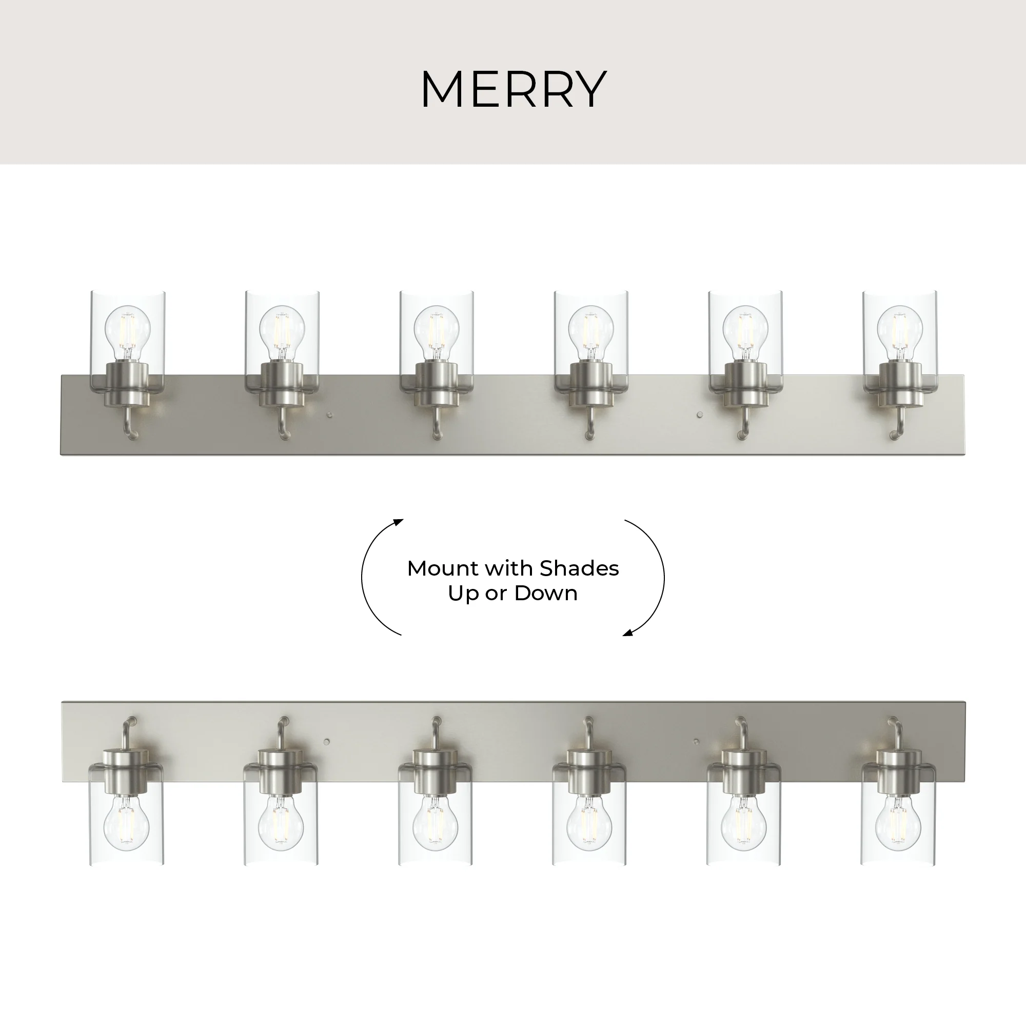 Merry 6-Light Bathroom Vanity Light with Clear Glass Shades - Image 15