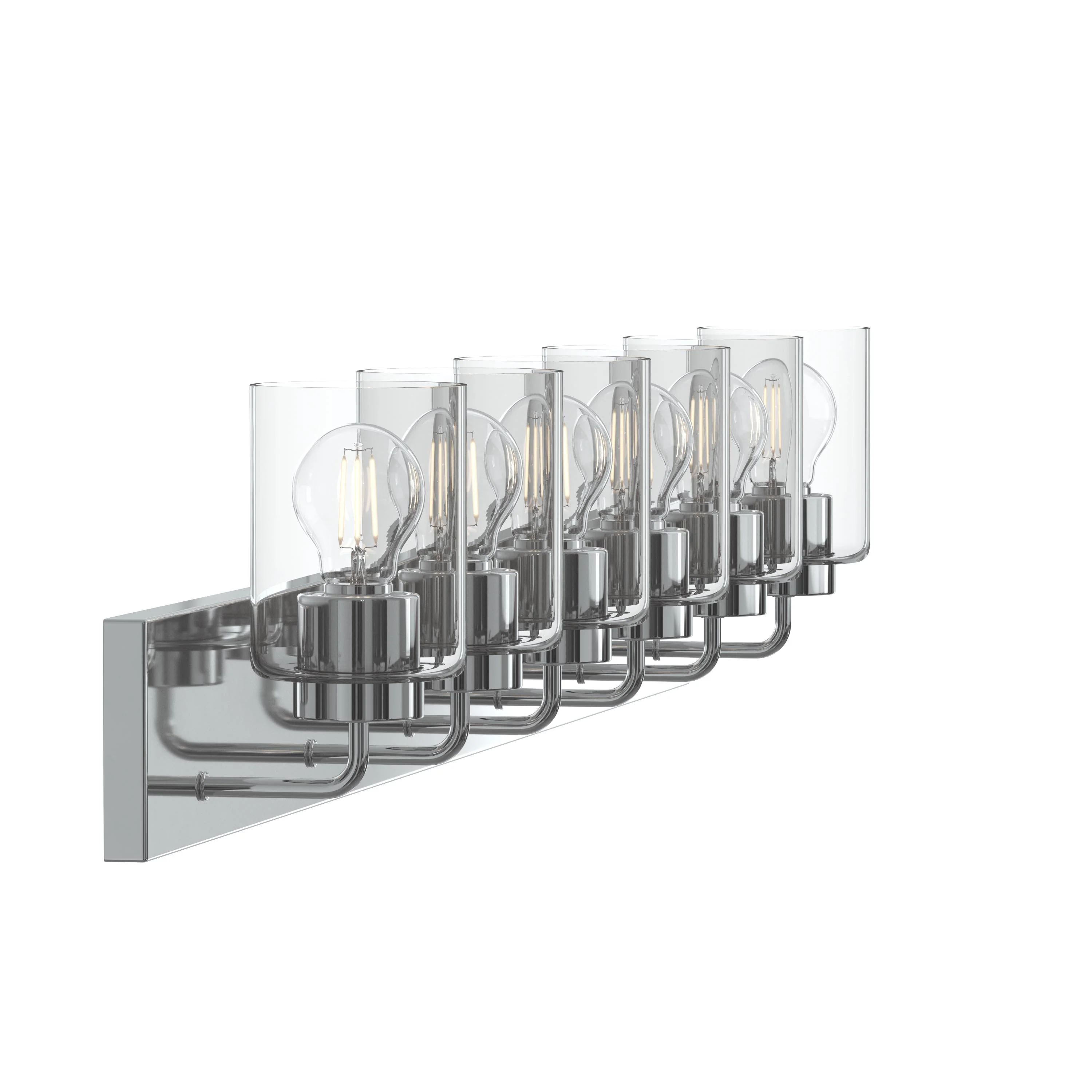 Merry 6-Light Bathroom Vanity Light with Clear Glass Shades - Image 17