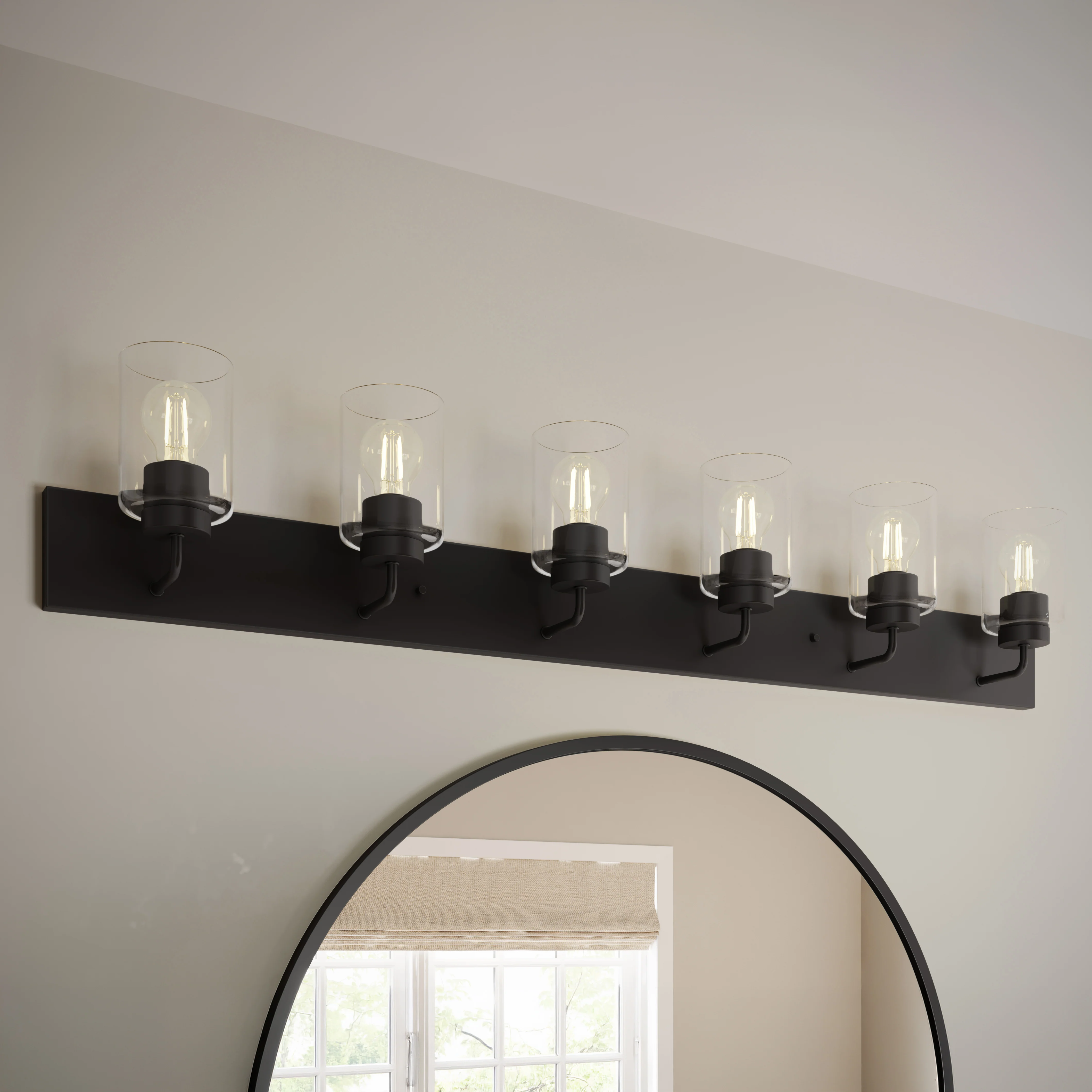Merry 6-Light Bathroom Vanity Light with Clear Glass Shades - Image 21
