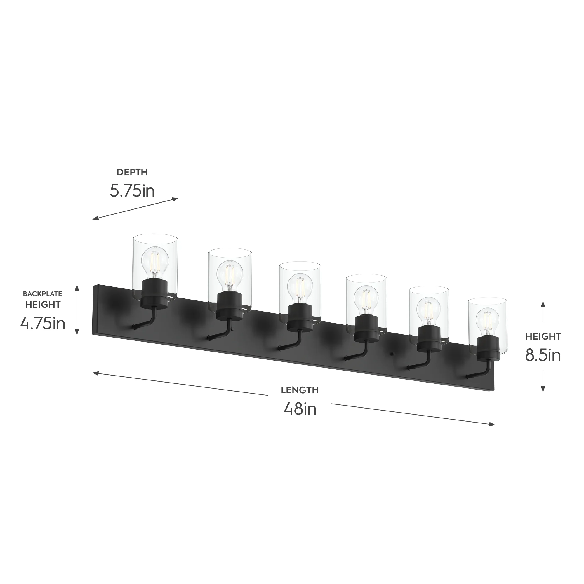 Merry 6-Light Bathroom Vanity Light with Clear Glass Shades - Image 23