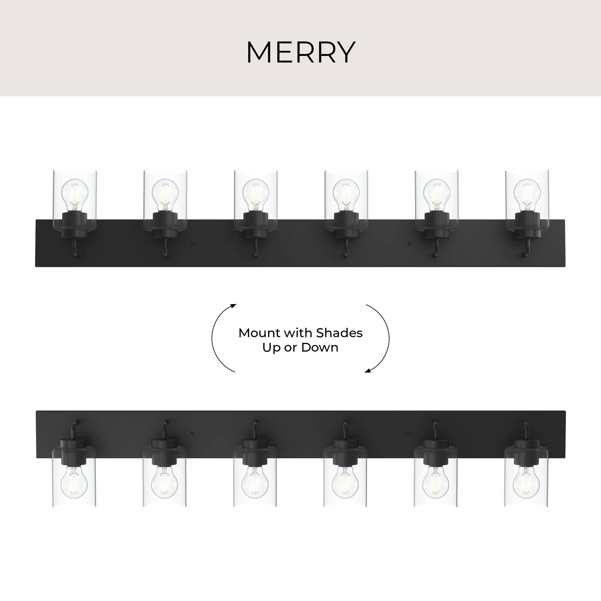Merry 6-Light Bathroom Vanity Light with Clear Glass Shades - Image 27