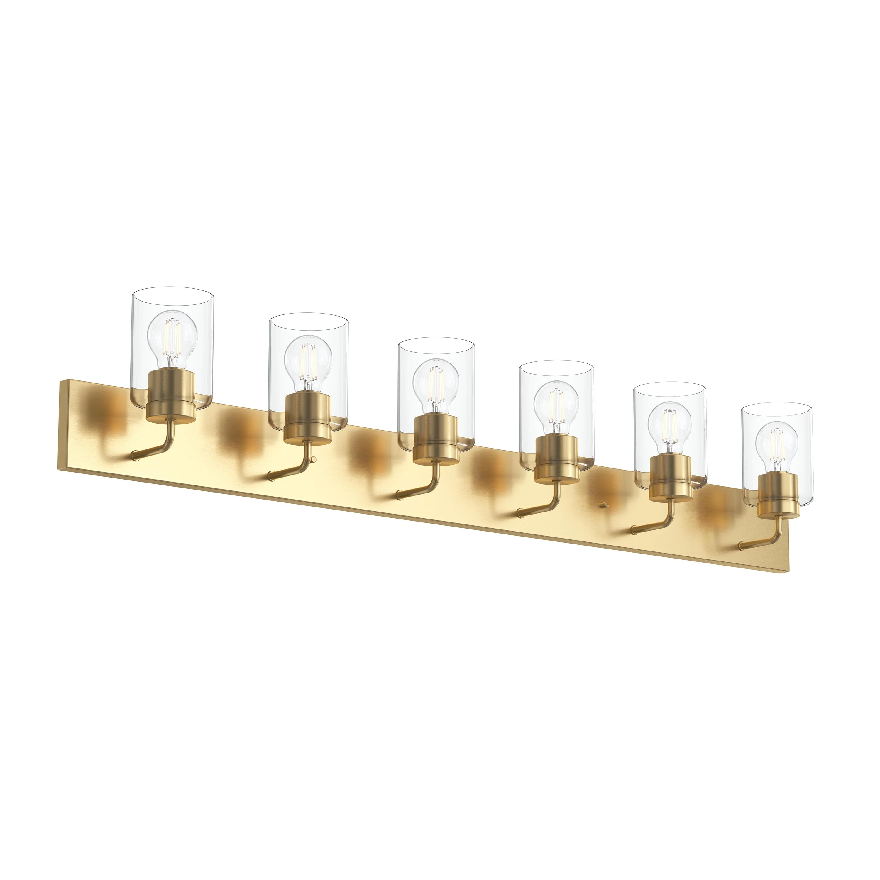 Merry 6-Light Bathroom Vanity Light with Clear Glass Shades - Image 28