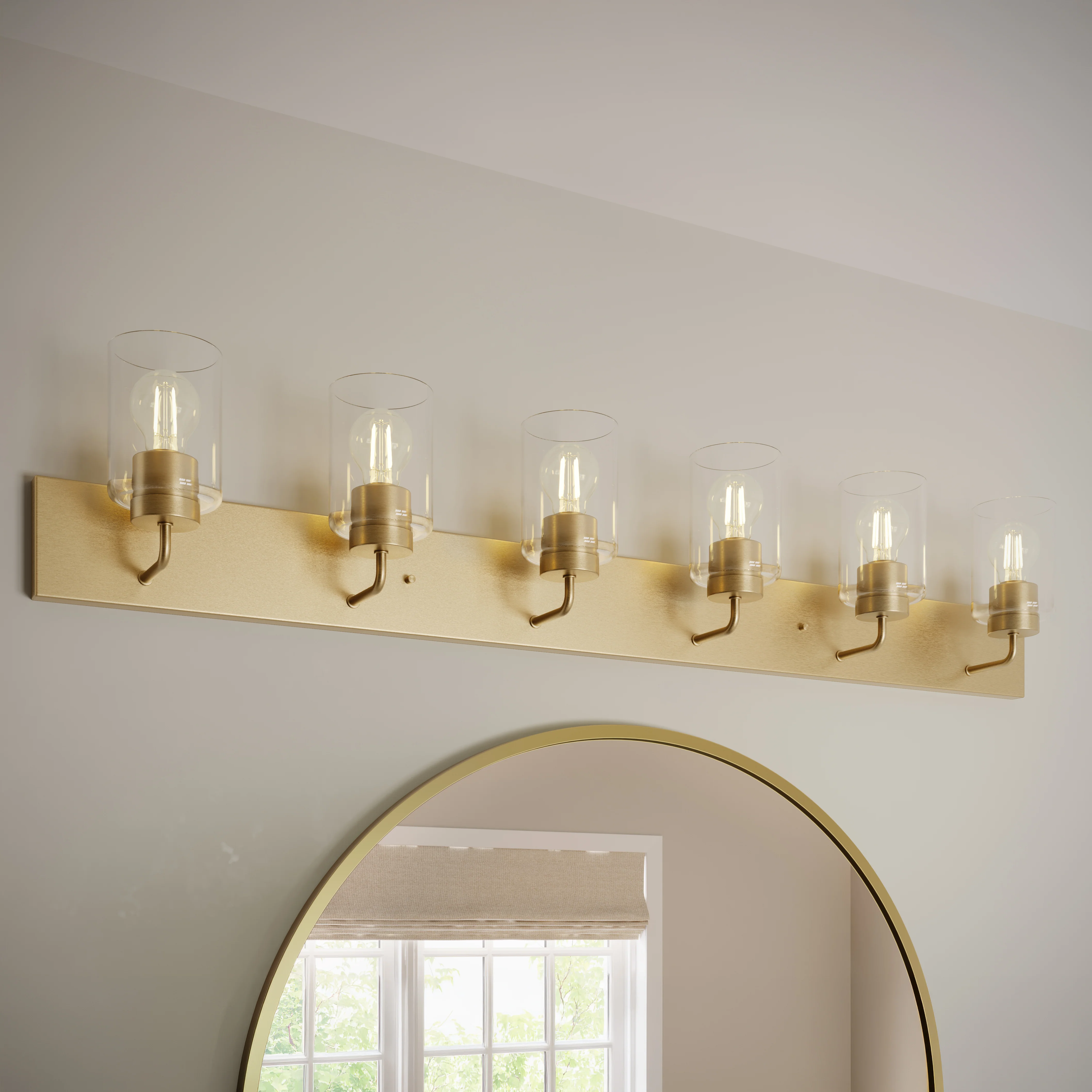 Merry 6-Light Bathroom Vanity Light with Clear Glass Shades - Image 30
