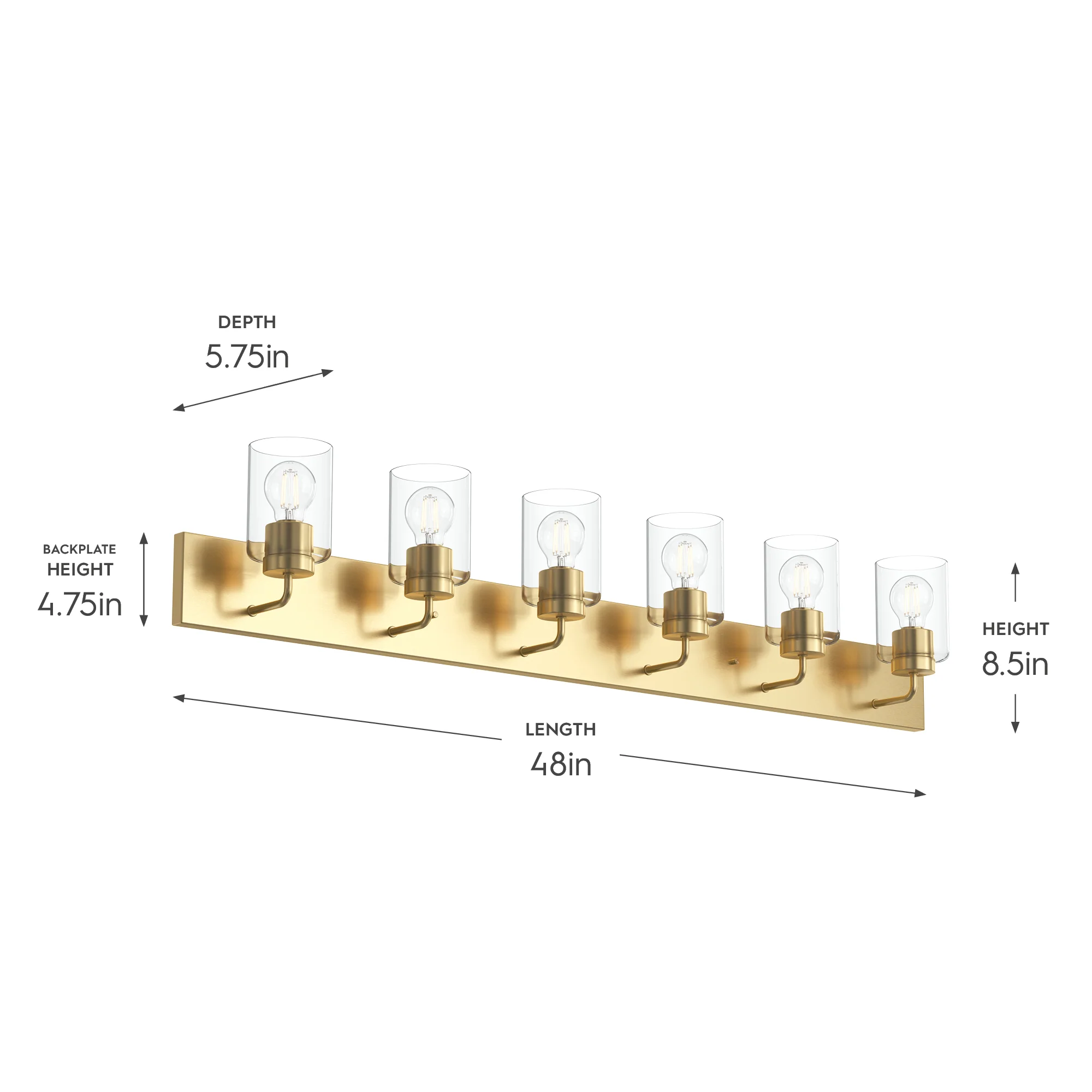 Merry 6-Light Bathroom Vanity Light with Clear Glass Shades - Image 32