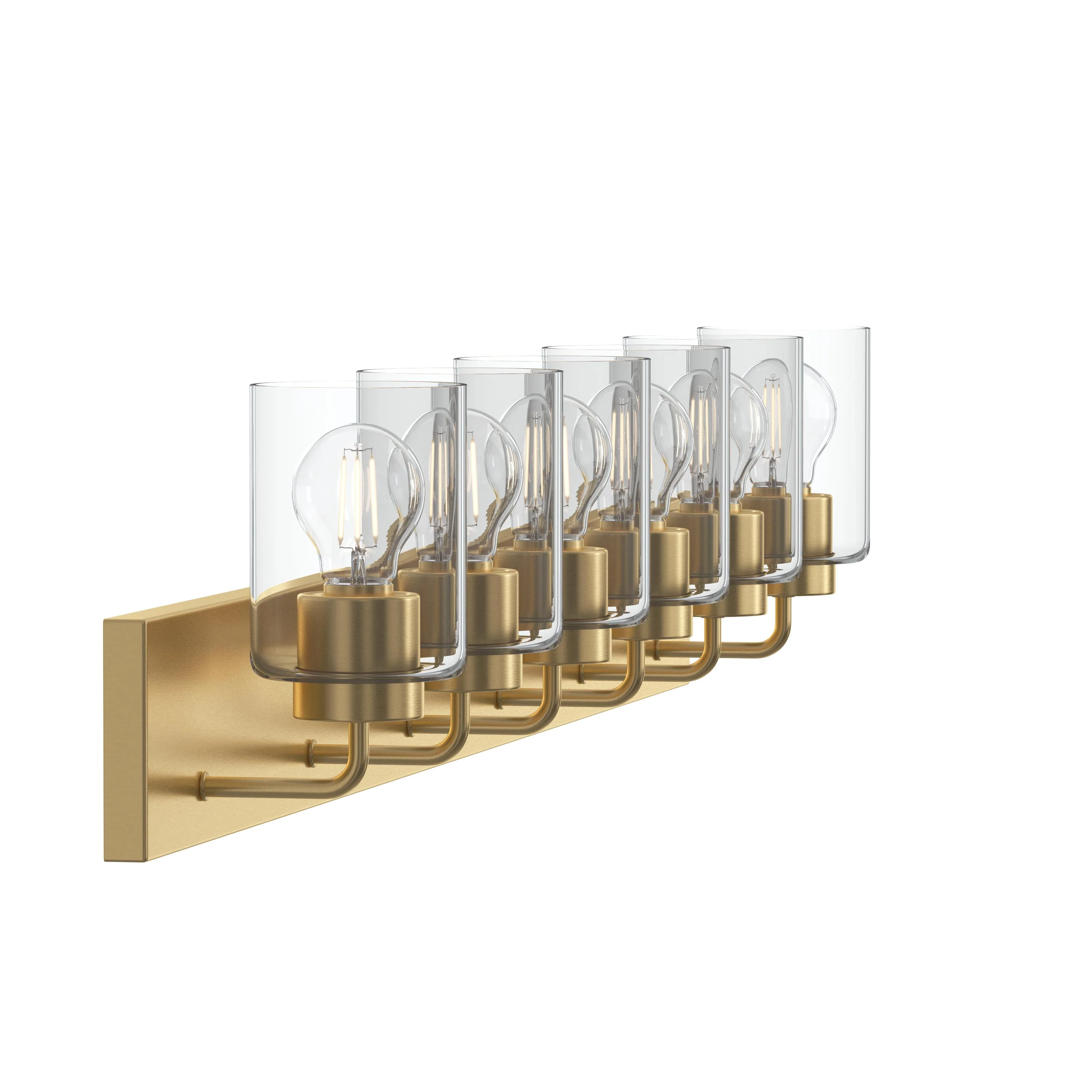 Merry 6-Light Bathroom Vanity Light with Clear Glass Shades - Image 34