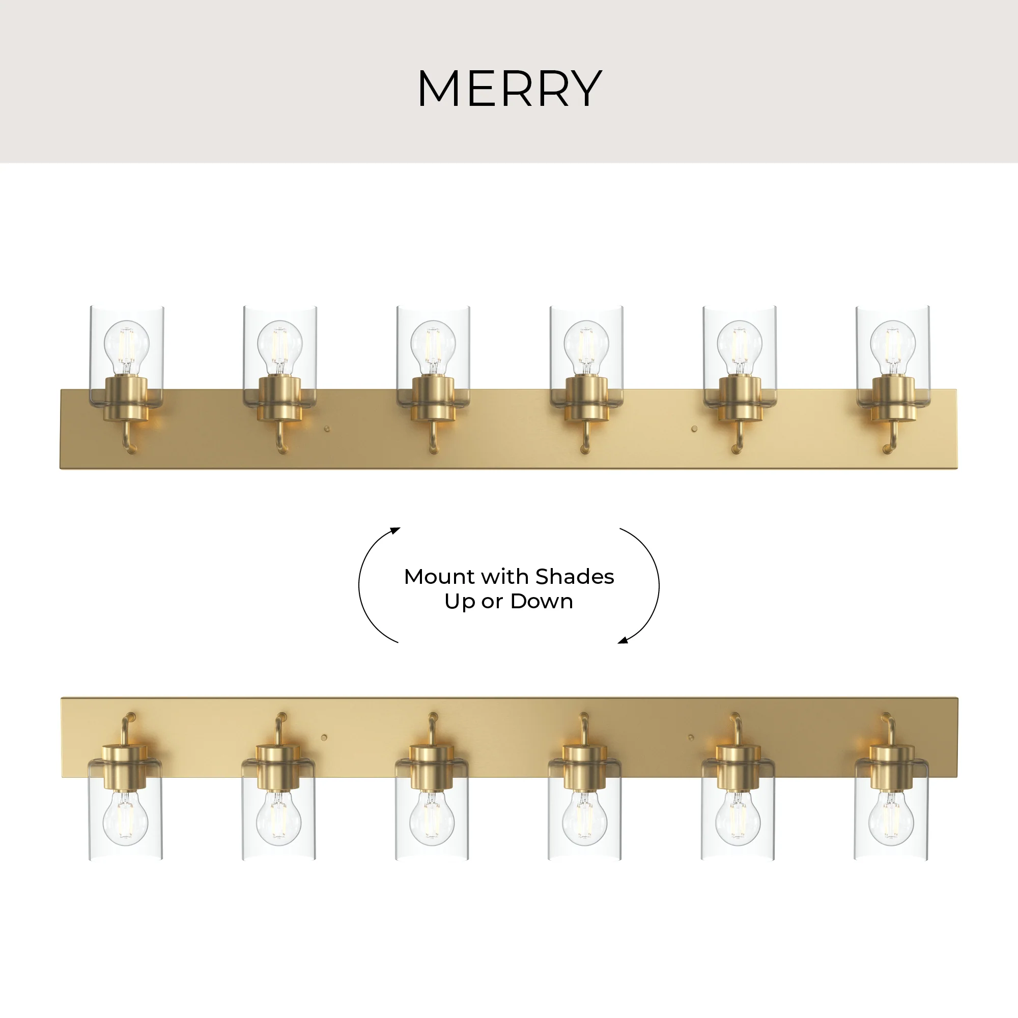 Merry 6-Light Bathroom Vanity Light with Clear Glass Shades - Image 35