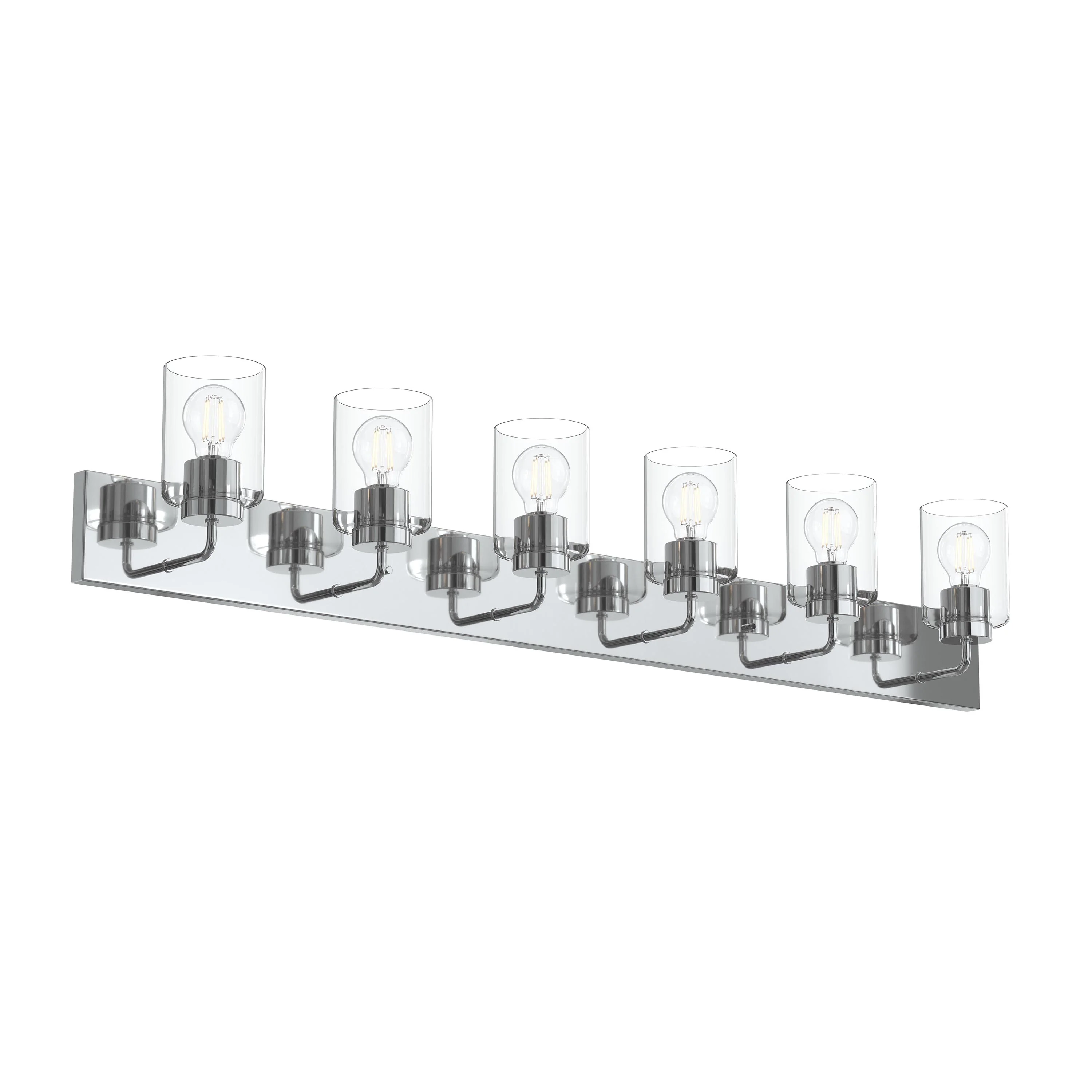 Merry 6-Light Bathroom Vanity Light with Clear Glass Shades - Image 8