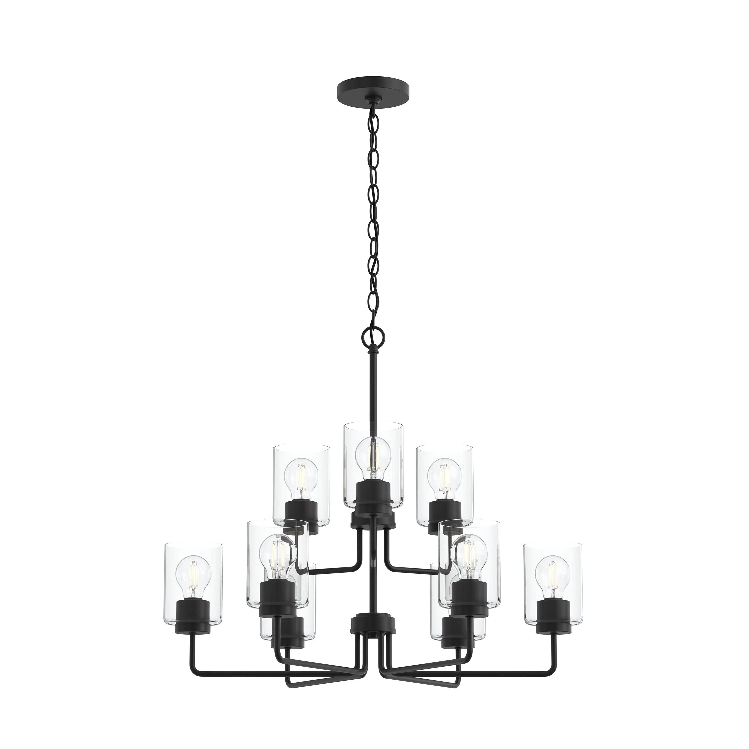 Merry 9-Light Chandelier with Clear Glass Shades - Image 3