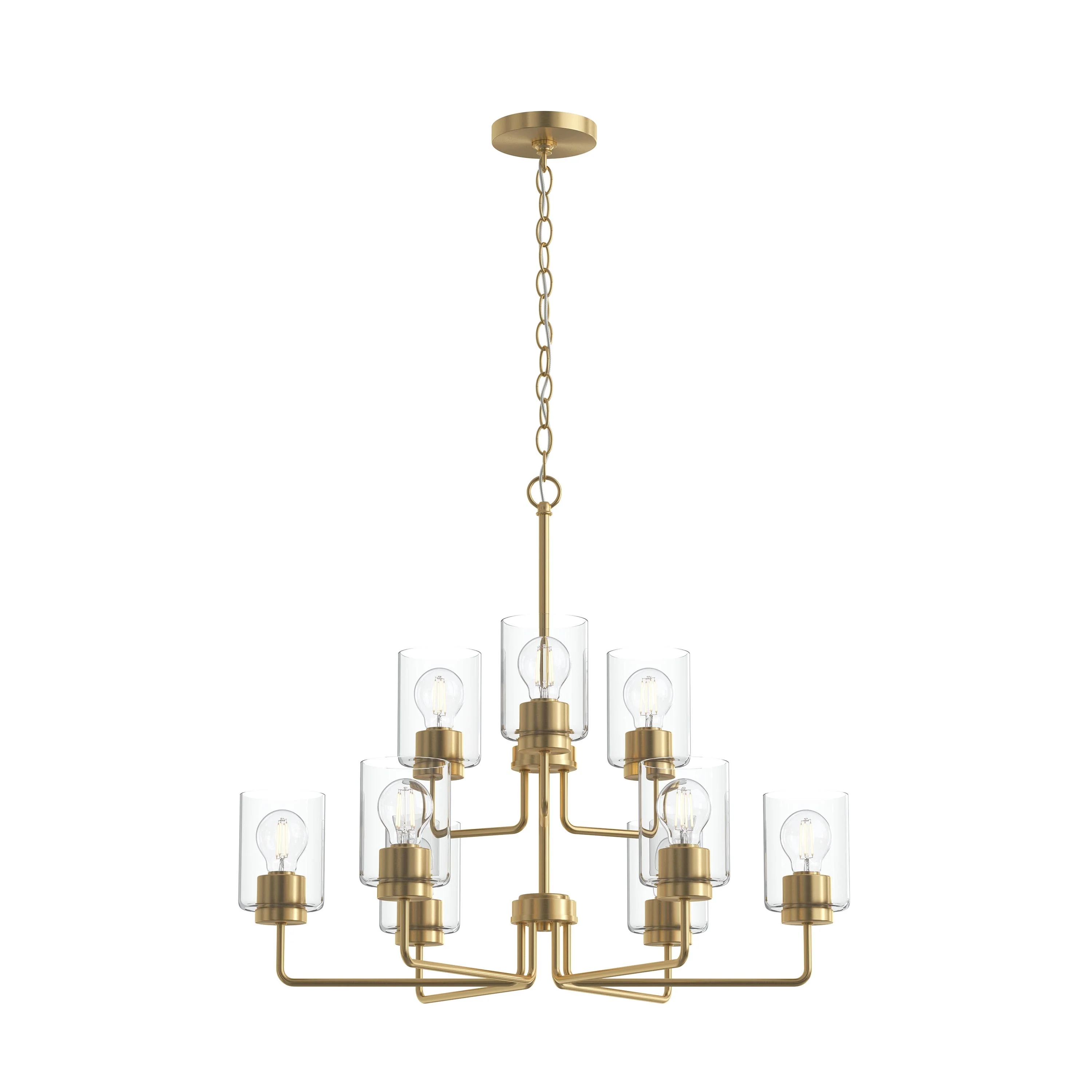 Merry 9-Light Chandelier with Clear Glass Shades - Image 7