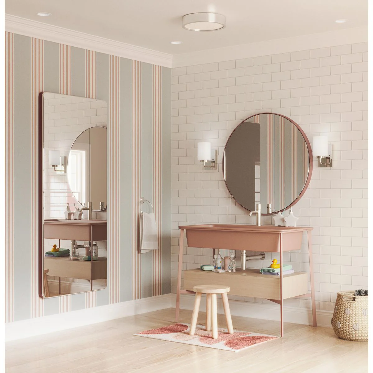 Merry Collection One-Light Etched Glass Transitional Style Bath Vanity Wall Light - Image 5