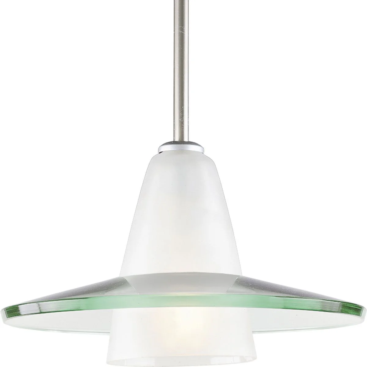 Modern Pendant One-Light Clear Etched Glass Mini-Pendant Light