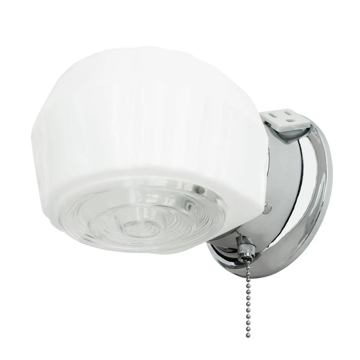 One-Light Bathroom Fixture with Outlet in