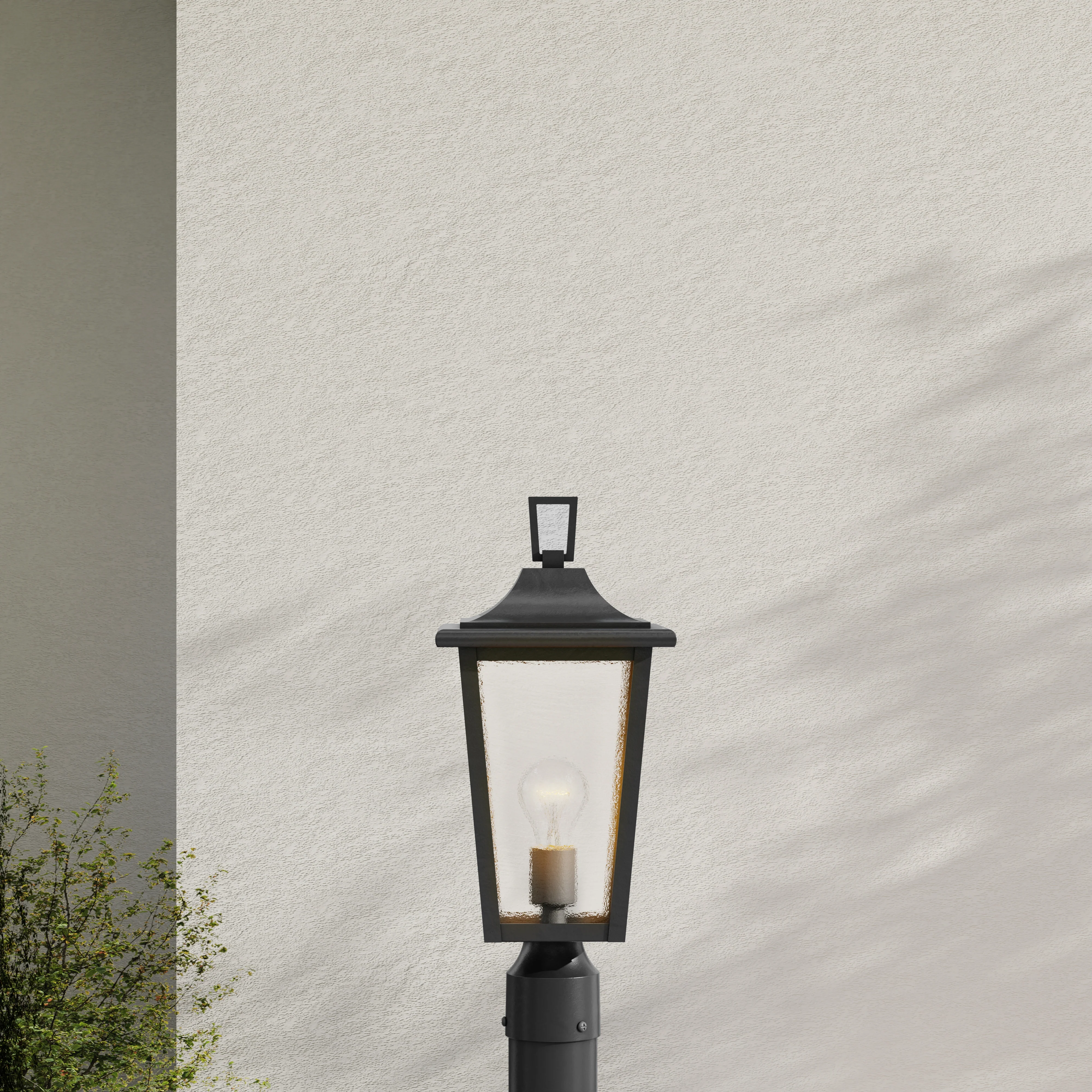 Padgett Collection One-Light Clear Seeded Glass Outdoor Post Light - Image 2