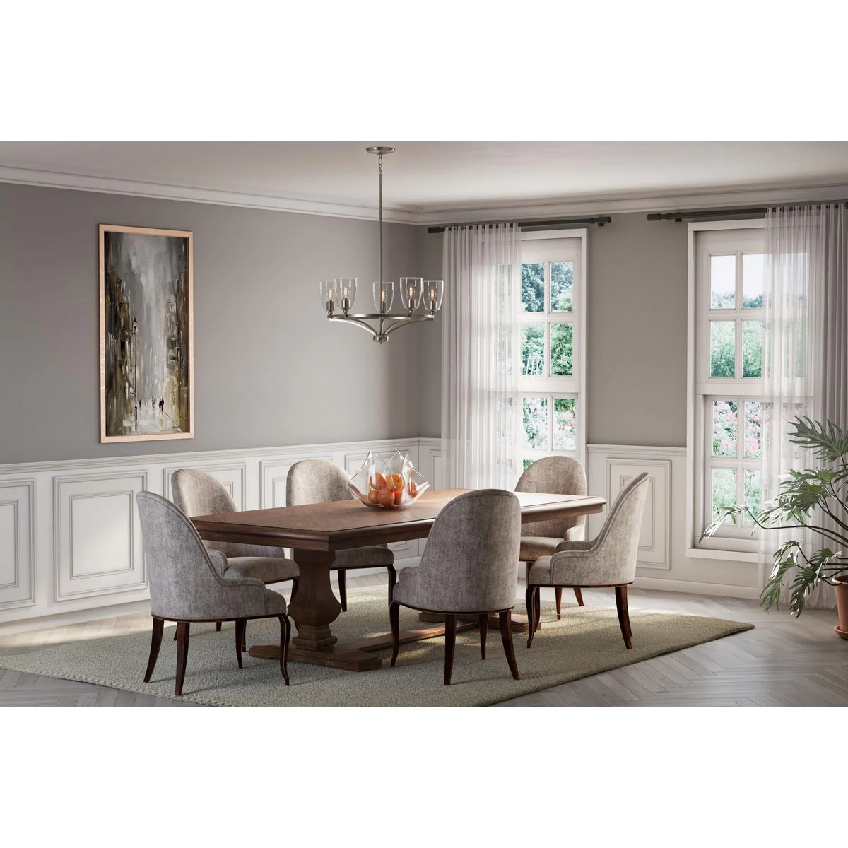 Parkhurst Collection Five-Light Clear Glass Chandelier Light - Image 6