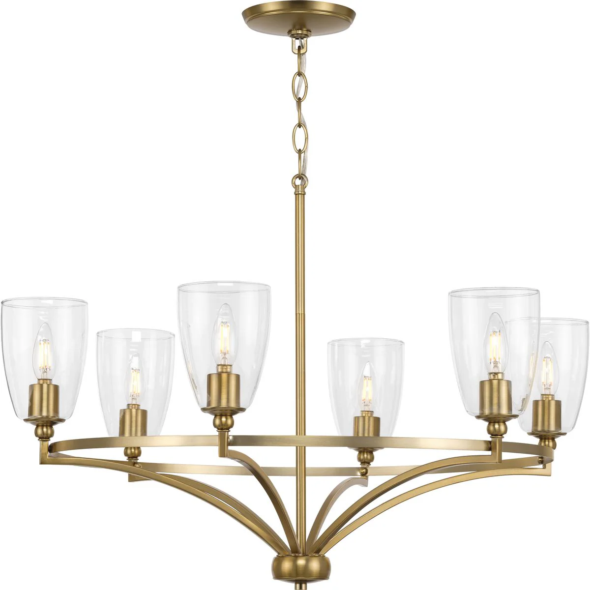 Parkhurst Collection Six-Light Clear Glass Chandelier Light - Image 2