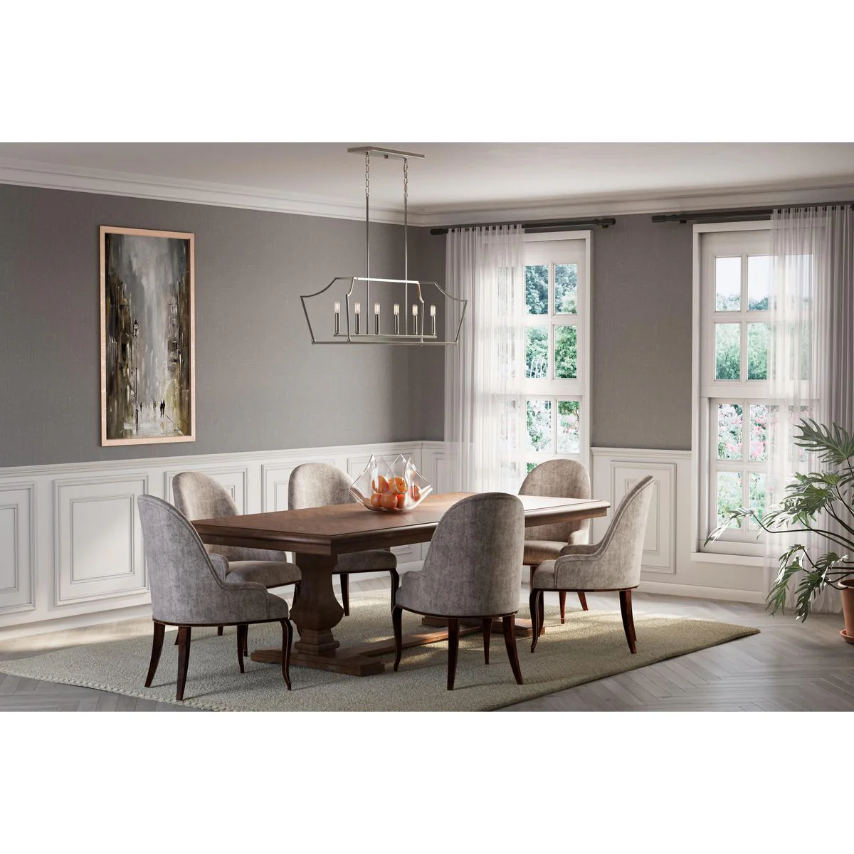 Parkhurst Collection Six-Light Linear Island Chandelier Light - Image 8