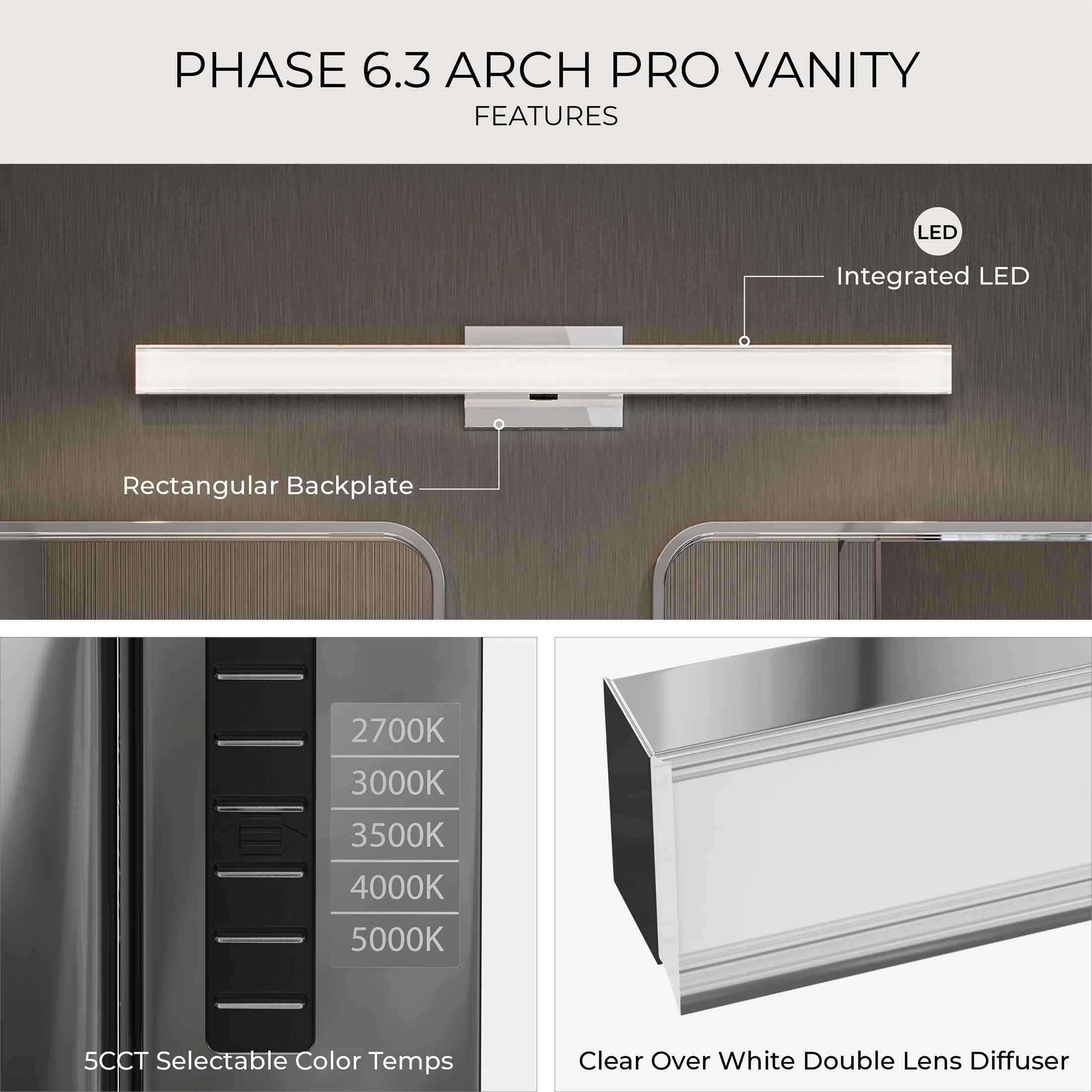 Phase 6.3 Collection 24 in. 5CCT Integrated LED Linear Vanity Light - Image 29