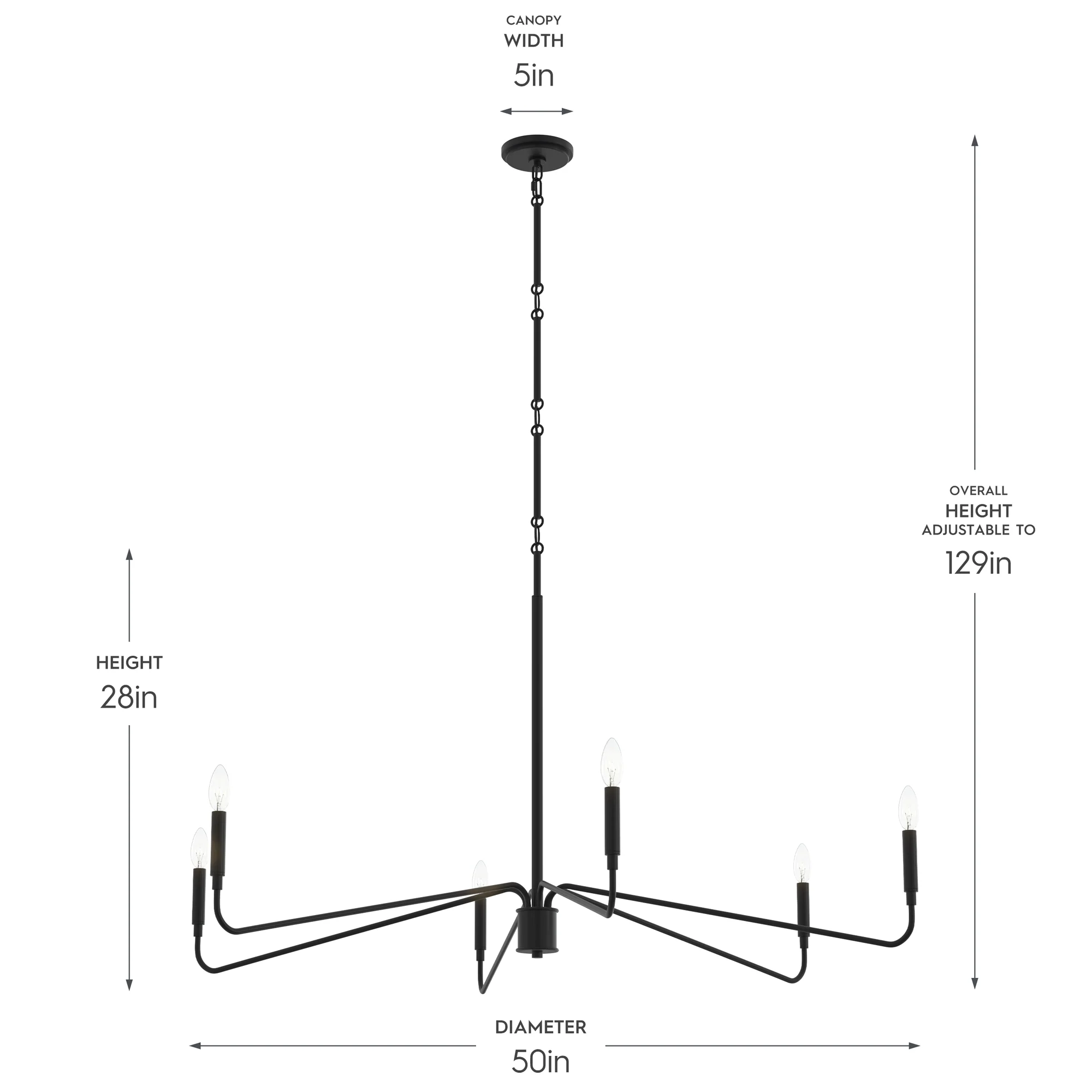 Pilar Extra Large 6-Light Chandelier - Image 5