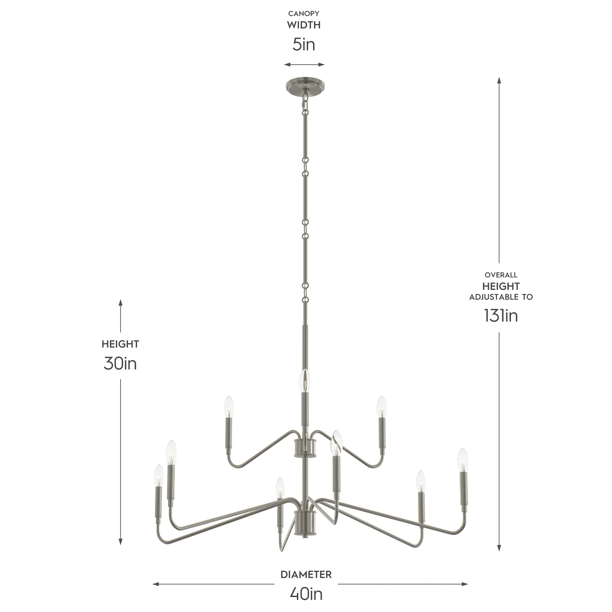 Pilar Two-Tier Nine-Light  Chandelier - Image 4