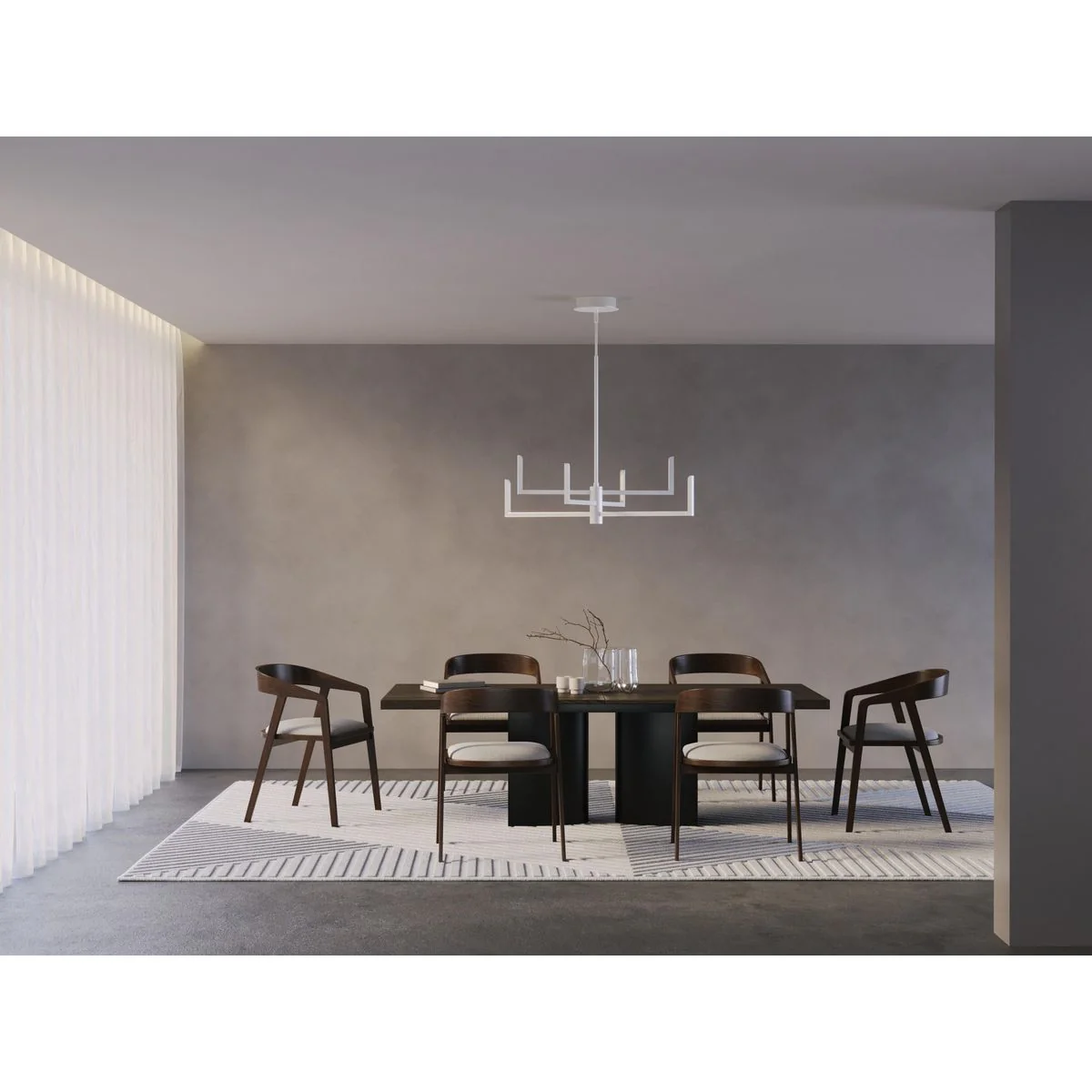 Pivot LED Collection Six-Light Chandelier with Downlight - Image 6