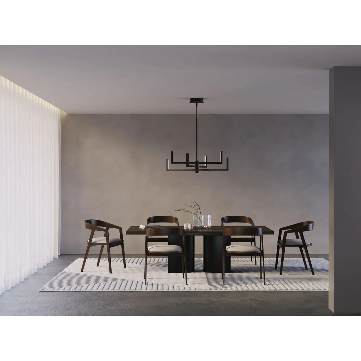 Pivot LED Collection Six-Light Chandelier with Downlight - Image 8
