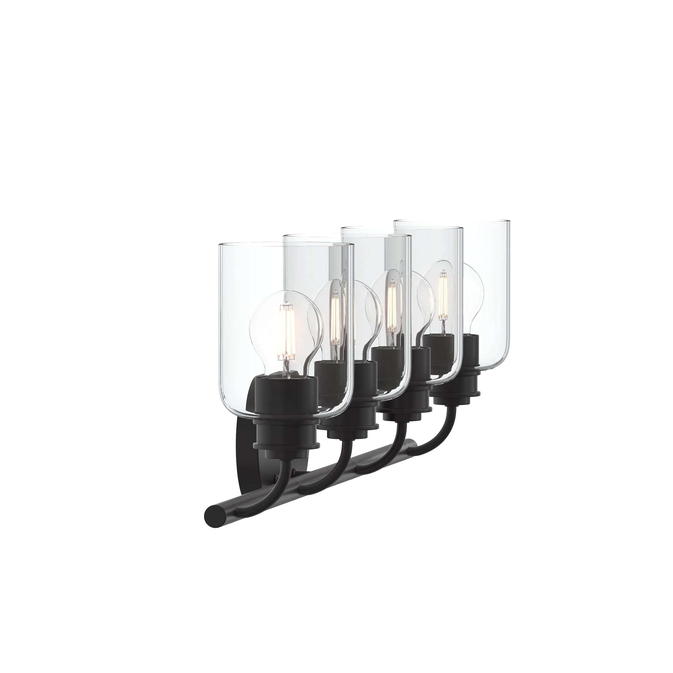 Reines Four-Light Bath Vanity with Clear Glass Shades - Image 11