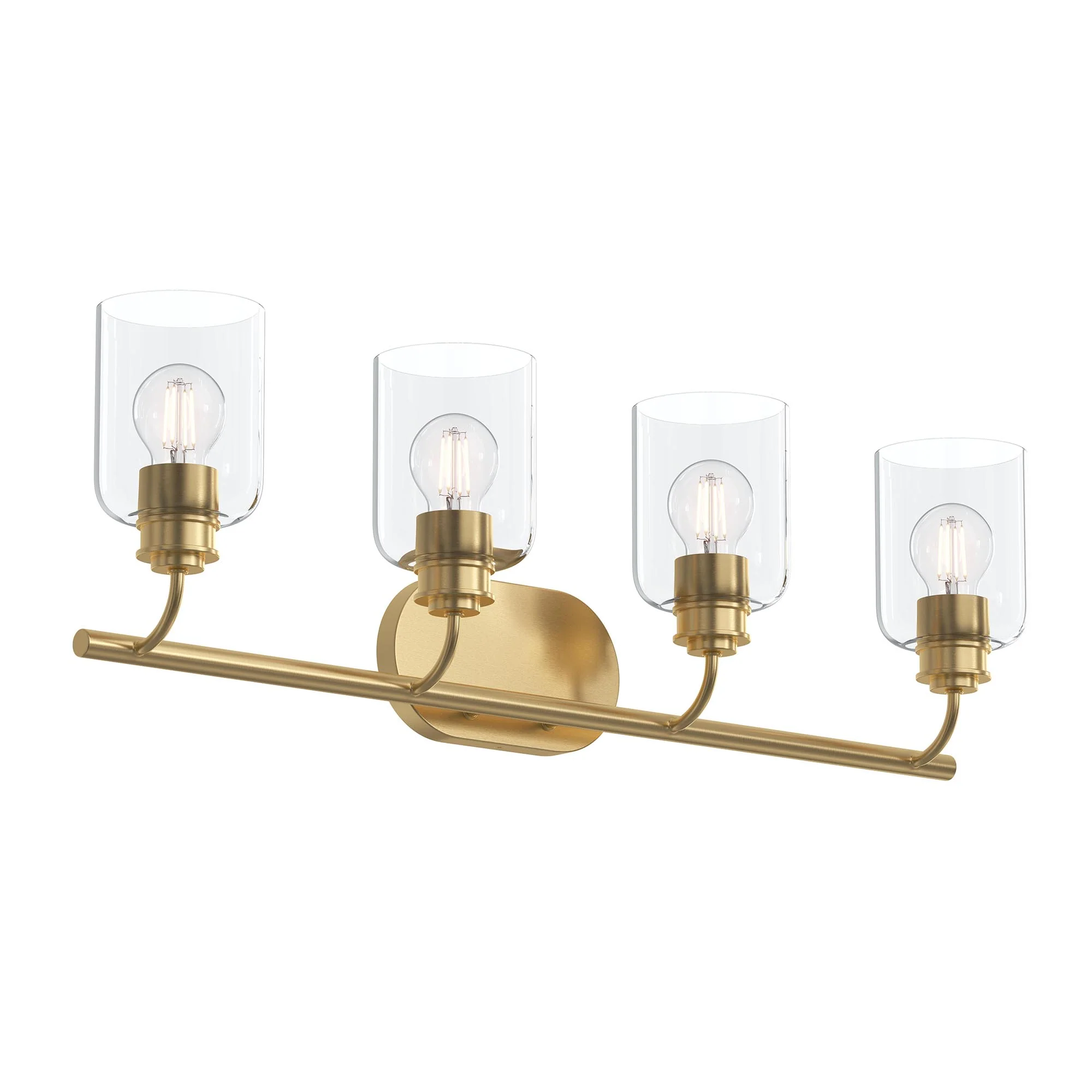 Reines Four-Light Bath Vanity with Clear Glass Shades - Image 12
