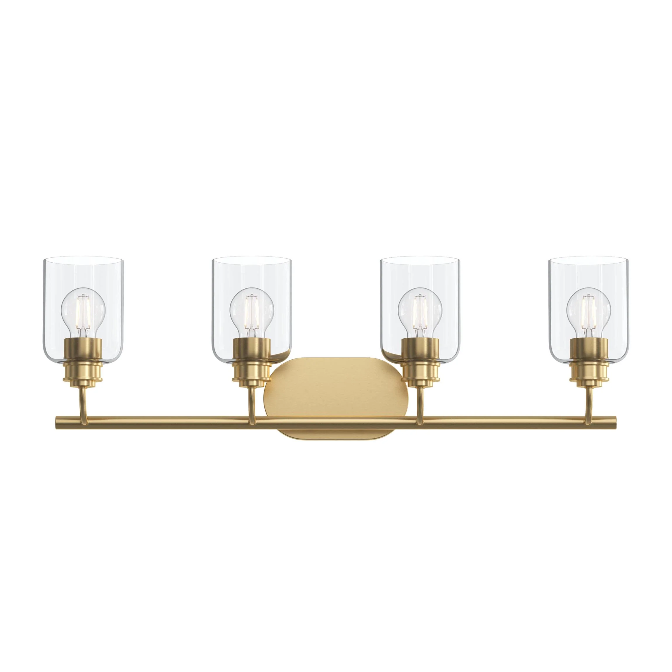 Reines Four-Light Bath Vanity with Clear Glass Shades - Image 21