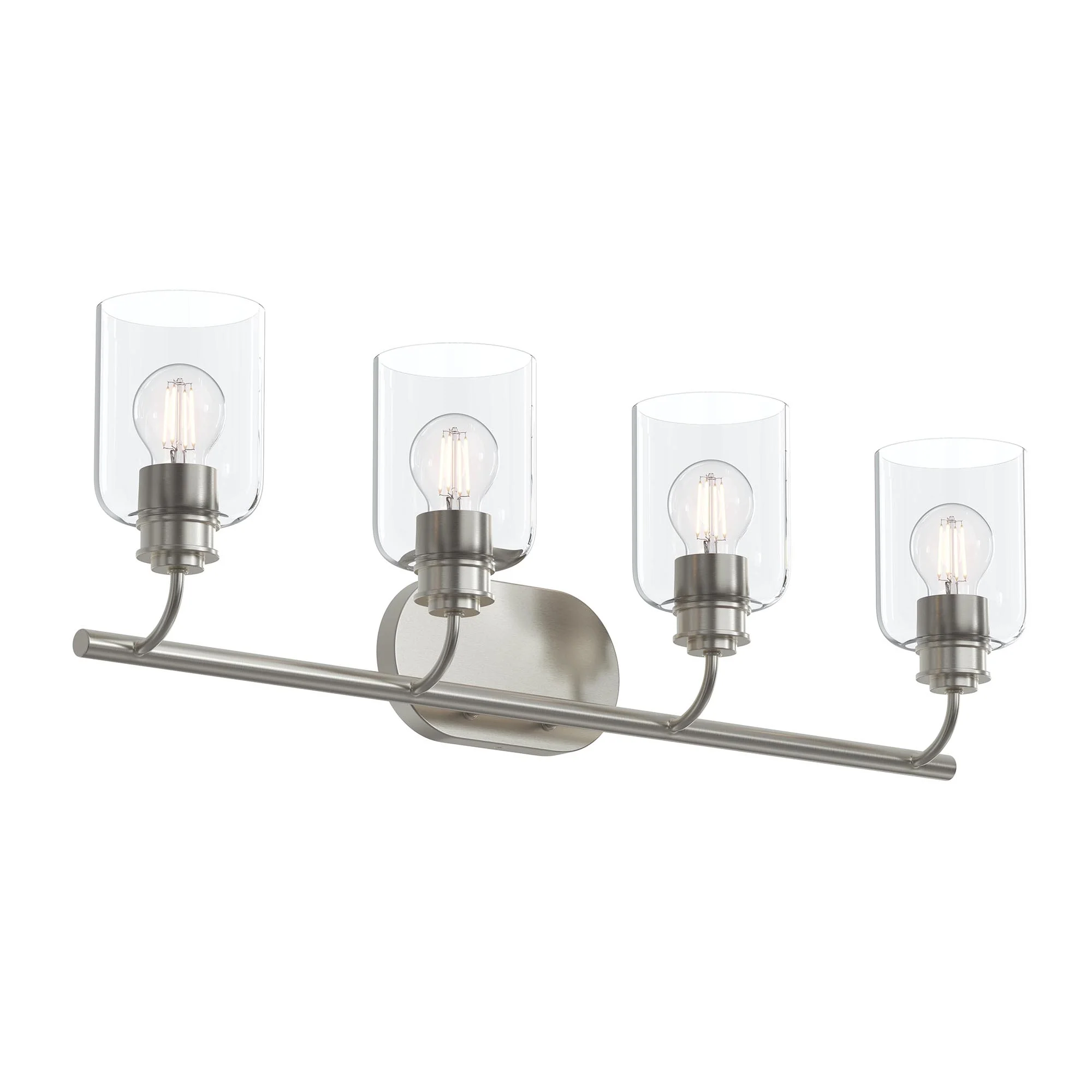 Reines Four-Light Bath Vanity with Clear Glass Shades - Image 23