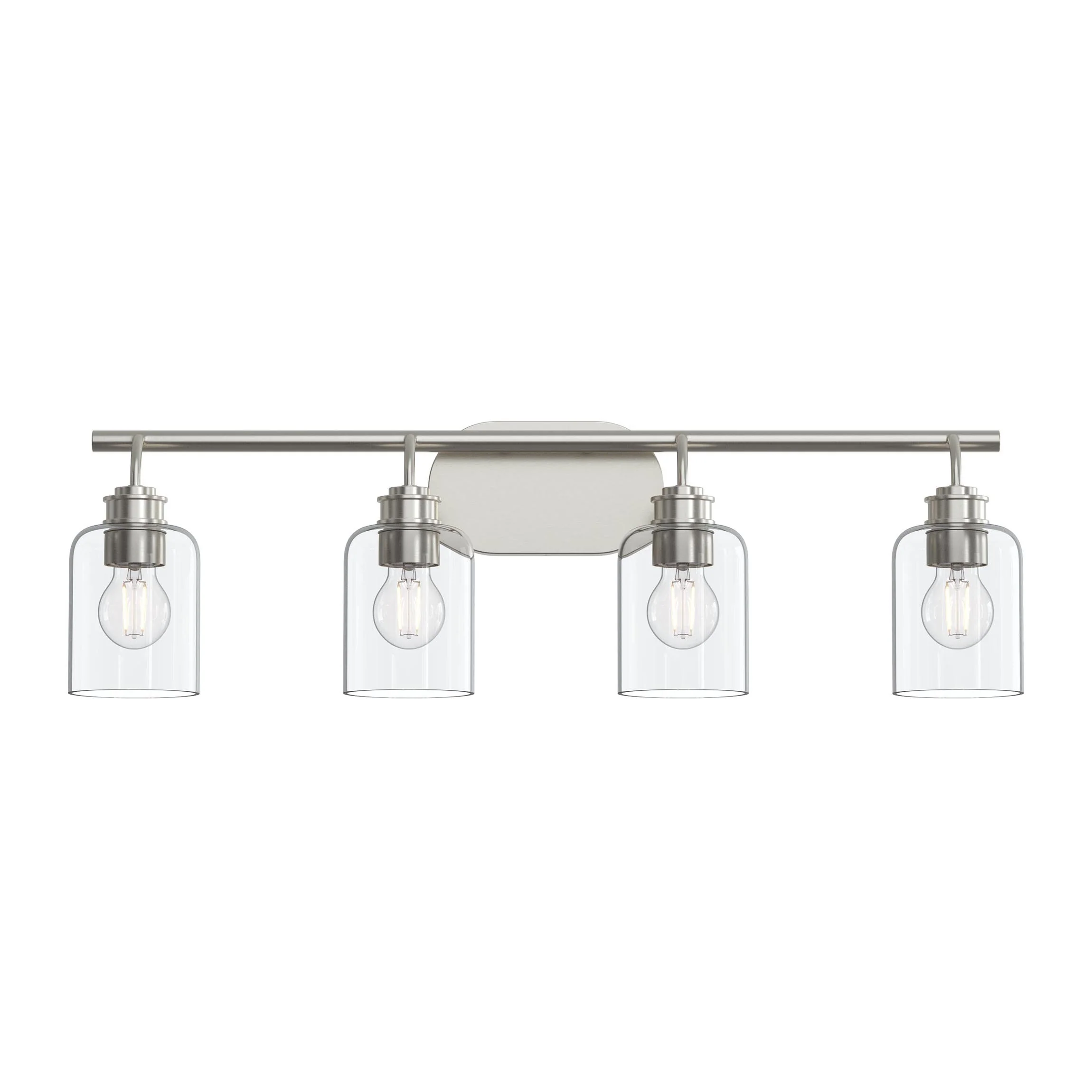 Reines Four-Light Bath Vanity with Clear Glass Shades - Image 31