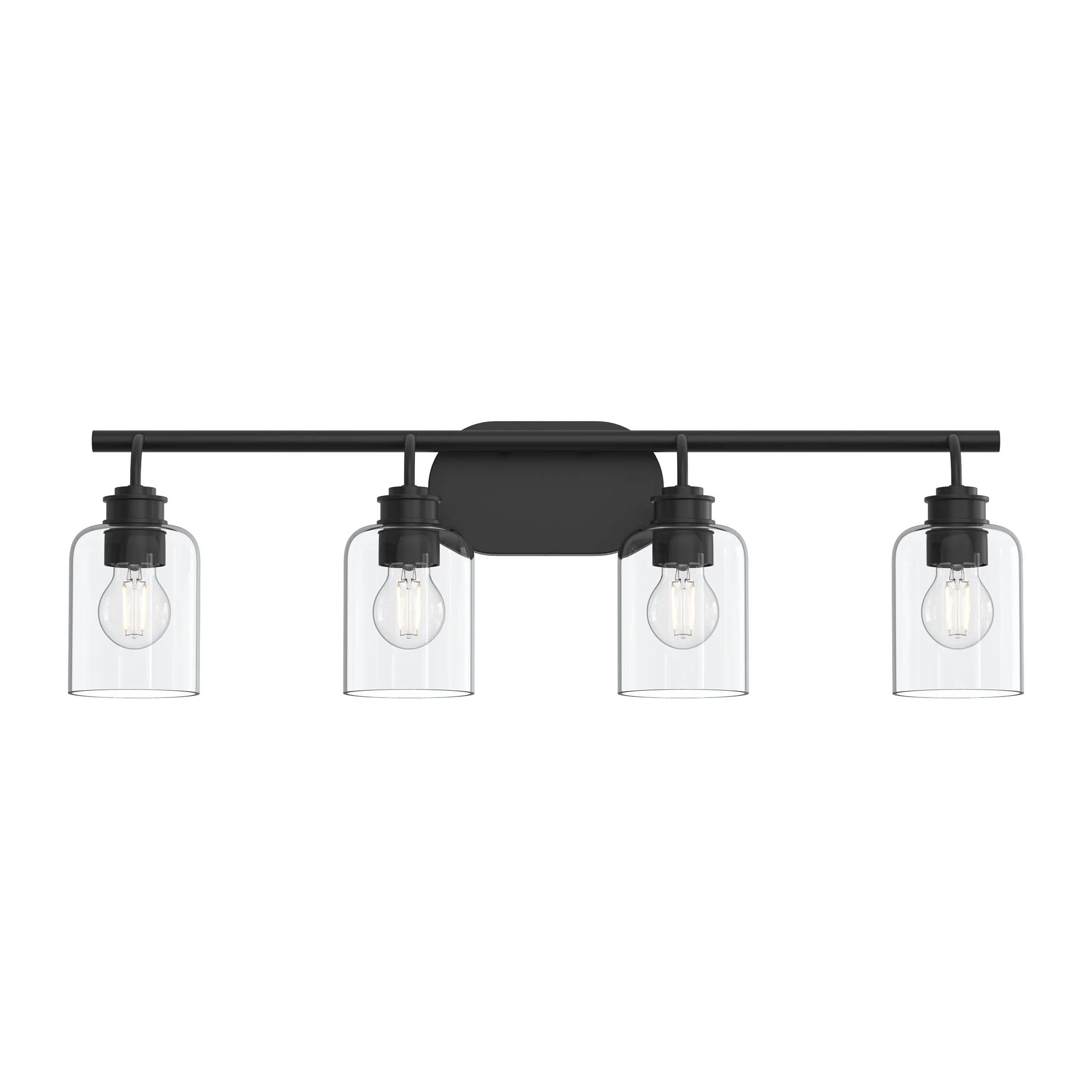 Reines Four-Light Bath Vanity with Clear Glass Shades - Image 9