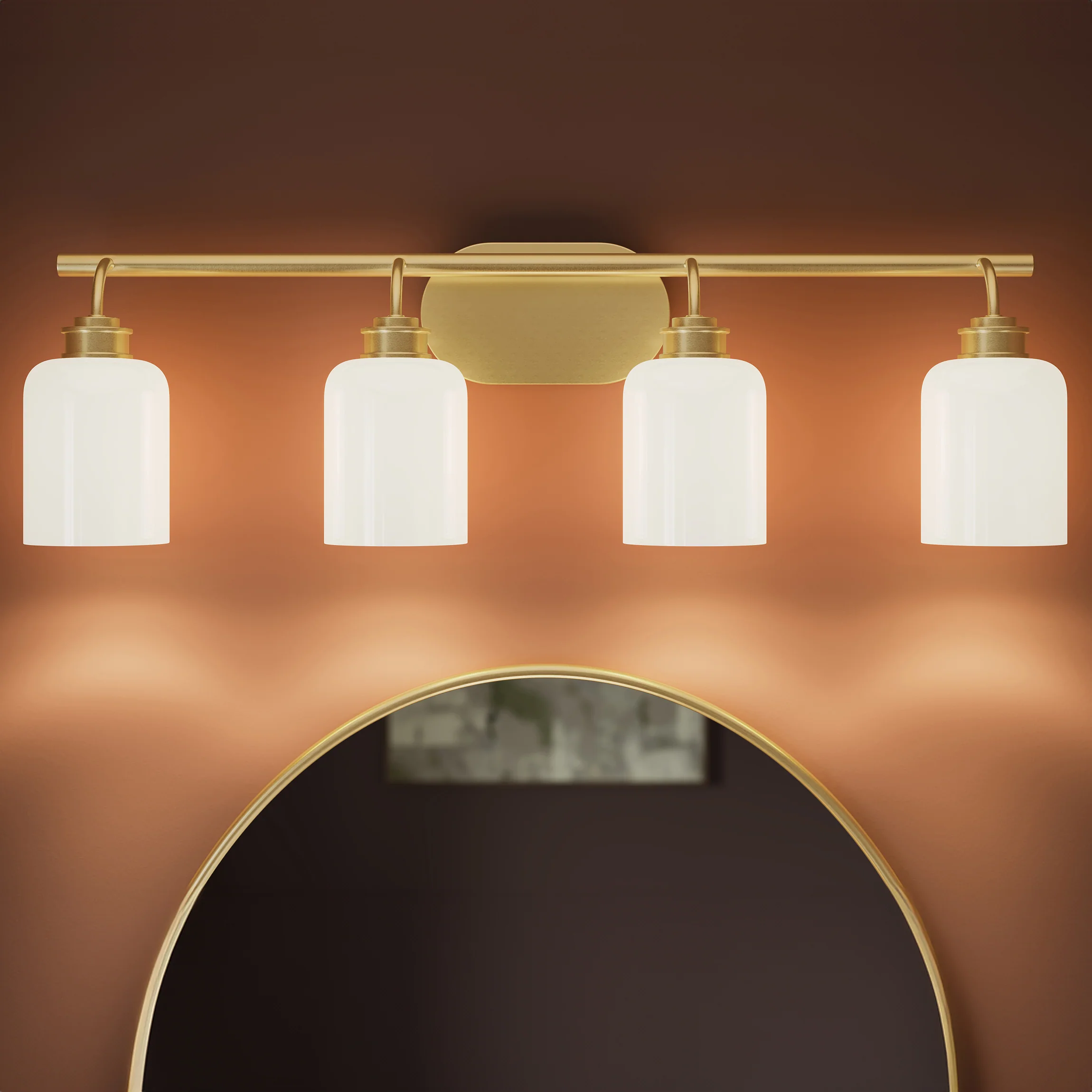 Reines Four-Light Bath Vanity with Opal Glass Shades - Image 14