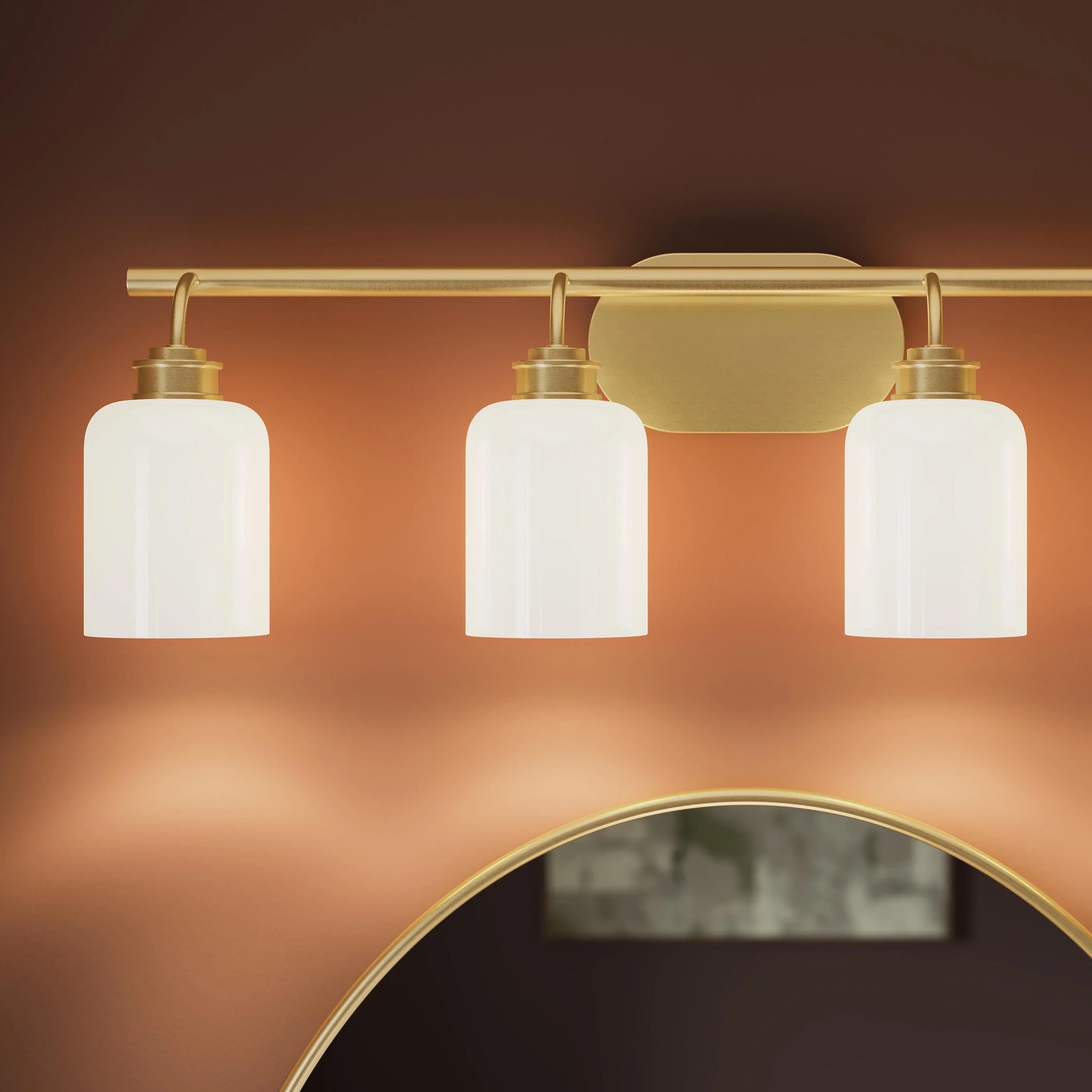 Reines Four-Light Bath Vanity with Opal Glass Shades - Image 16