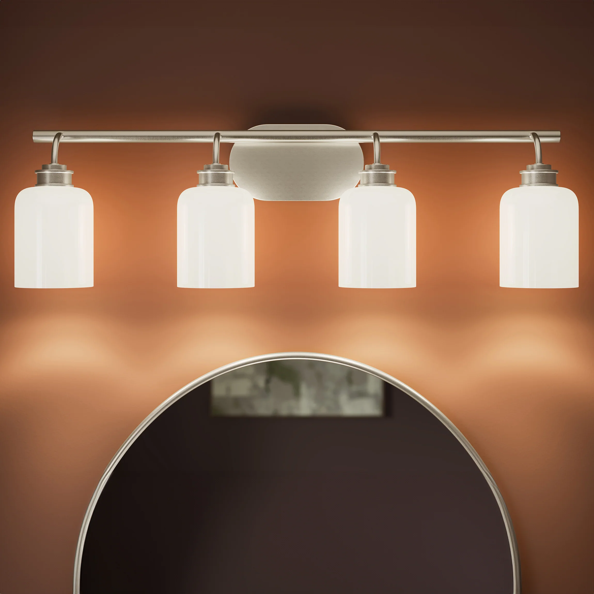 Reines Four-Light Bath Vanity with Opal Glass Shades - Image 25