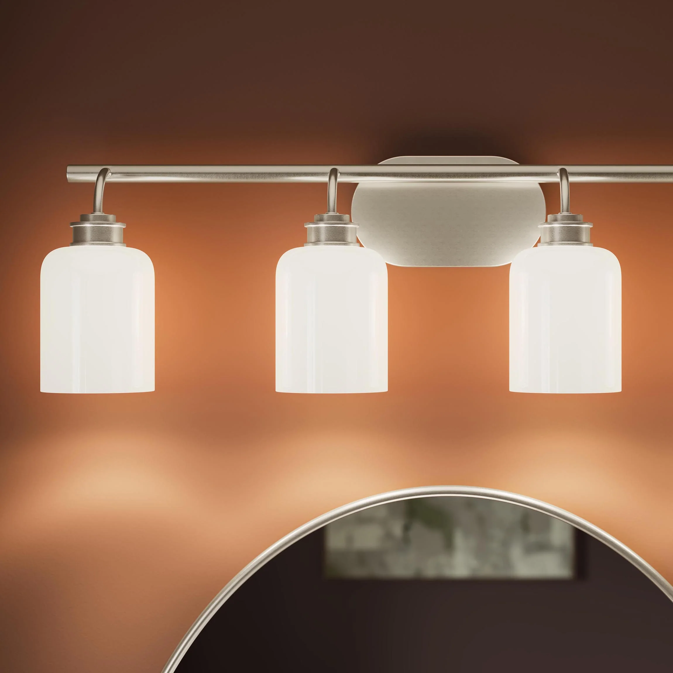 Reines Four-Light Bath Vanity with Opal Glass Shades - Image 27