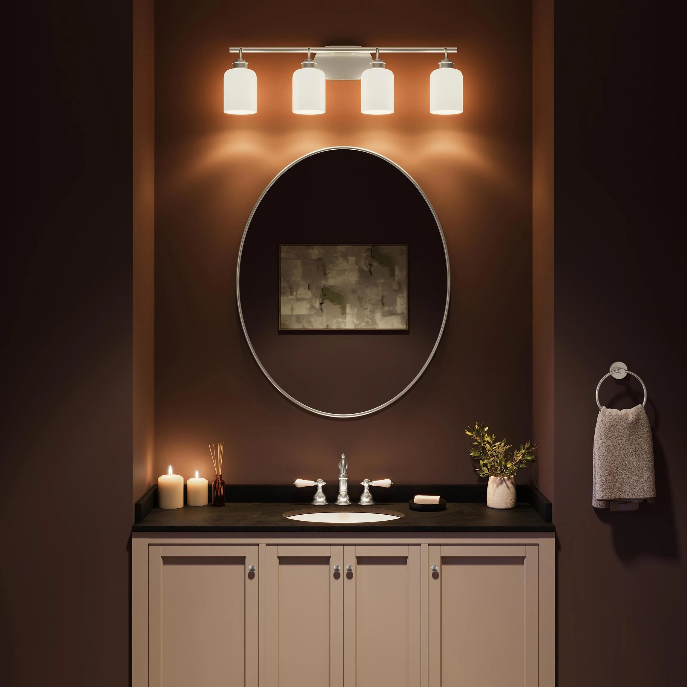 Reines Four-Light Bath Vanity with Opal Glass Shades - Image 28