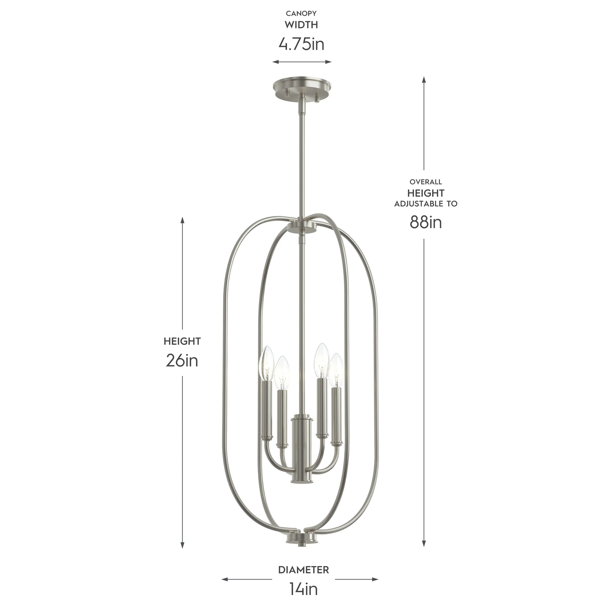 Reines Four-Light  Foyer Pendant - Image 4