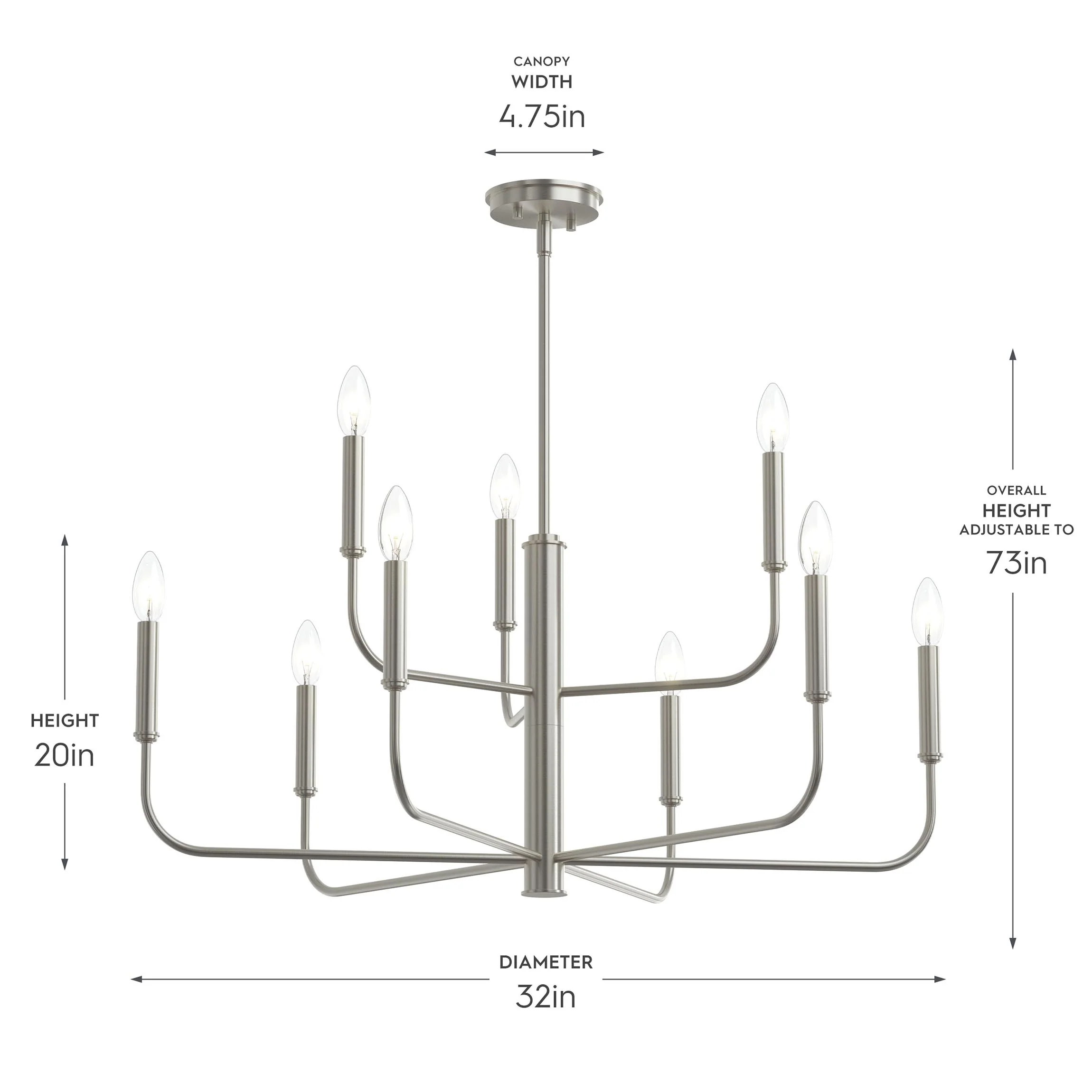 Reines Nine-Light Two-Tier Chandelier - Image 10