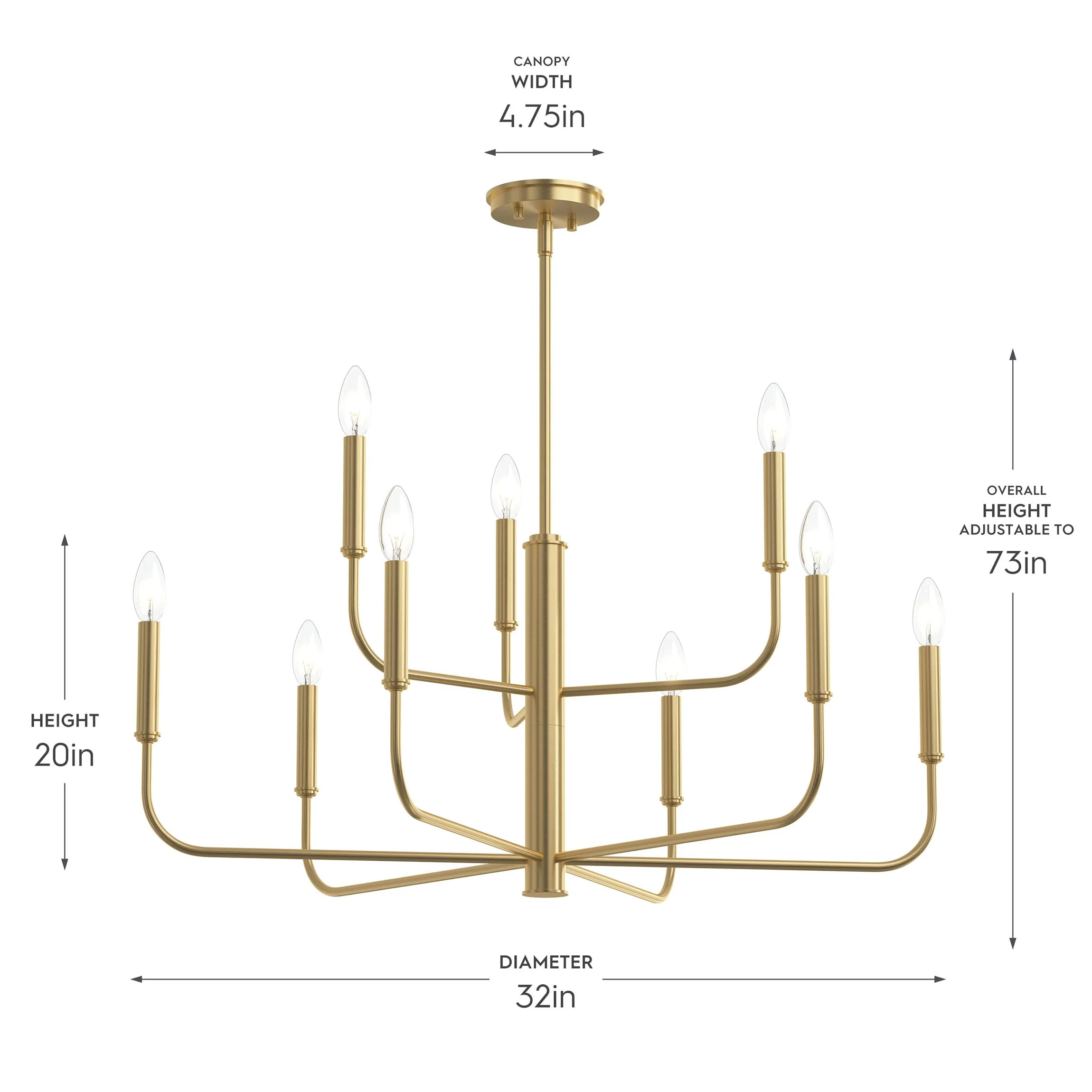 Reines Nine-Light Two-Tier Chandelier - Image 17