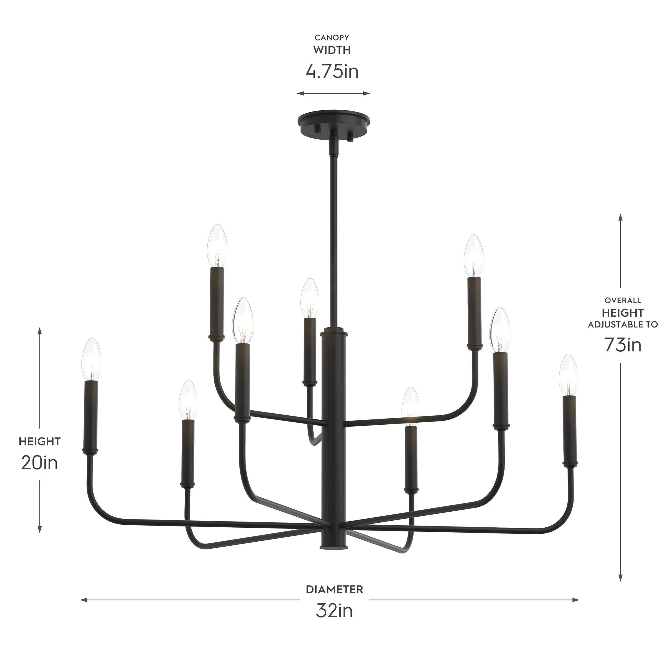 Reines Nine-Light Two-Tier Chandelier - Image 3