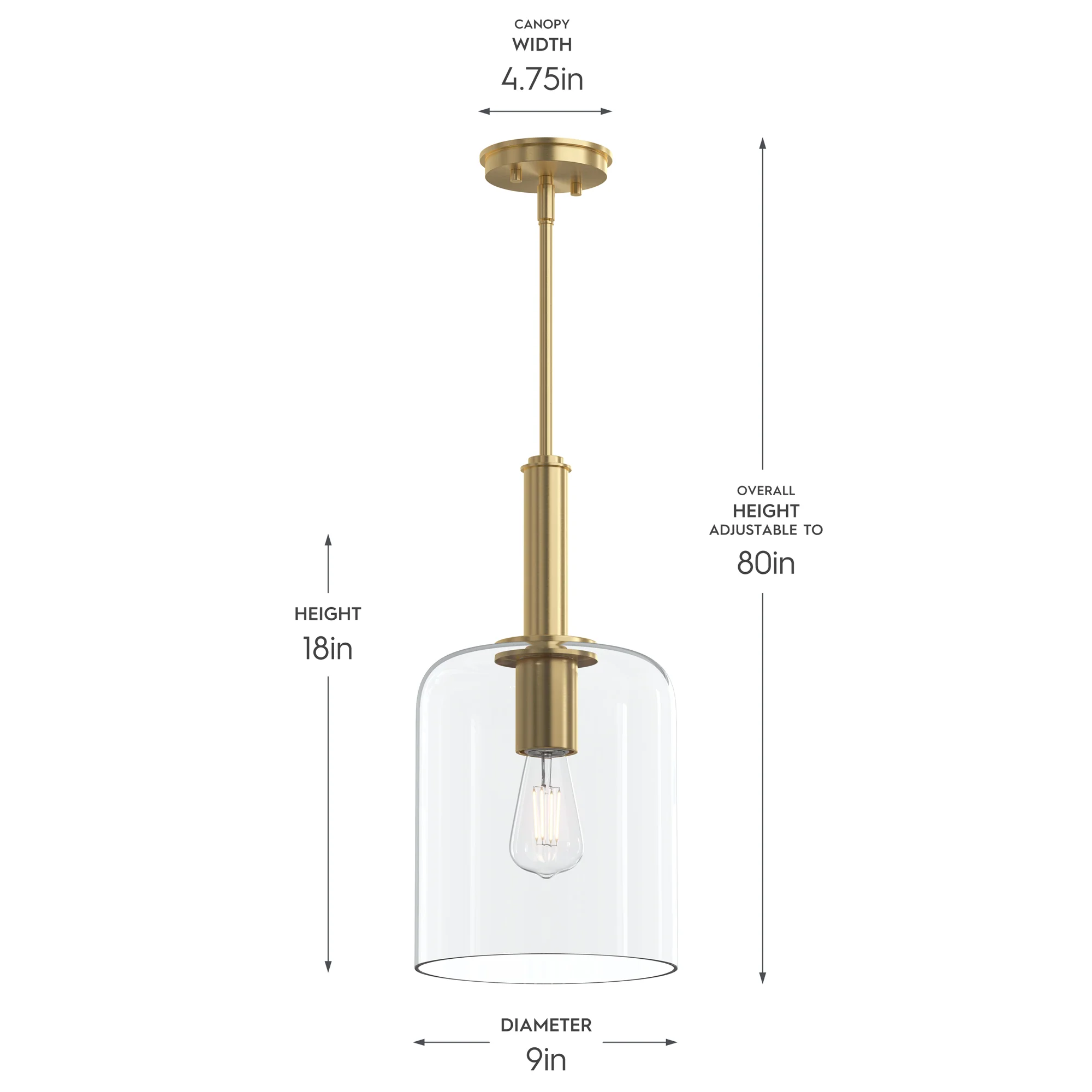 Reines One-Light Pendant with Clear Glass Shade - Image 23