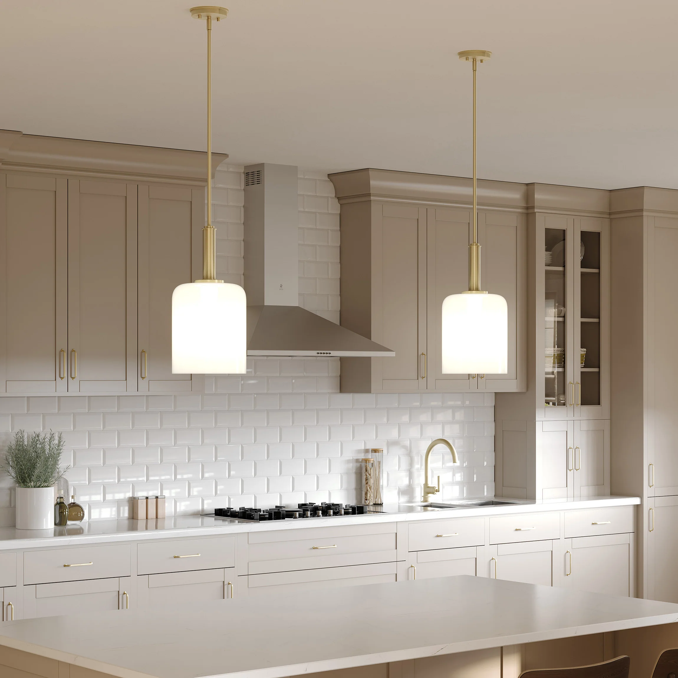 Reines One-Light Pendant with Opal Glass Shade - Image 11