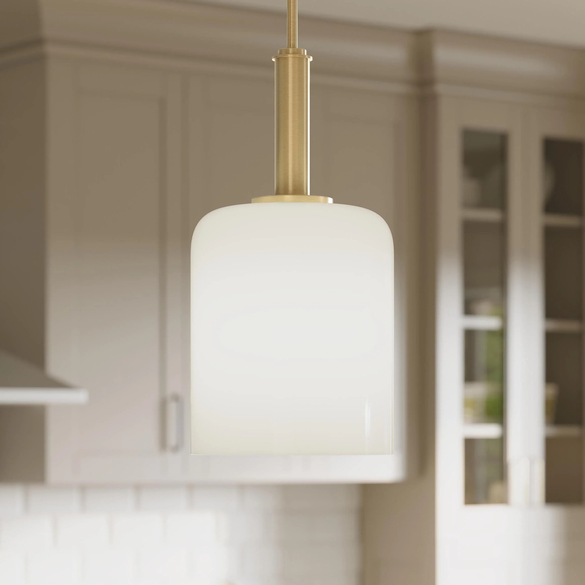 Reines One-Light Pendant with Opal Glass Shade - Image 12