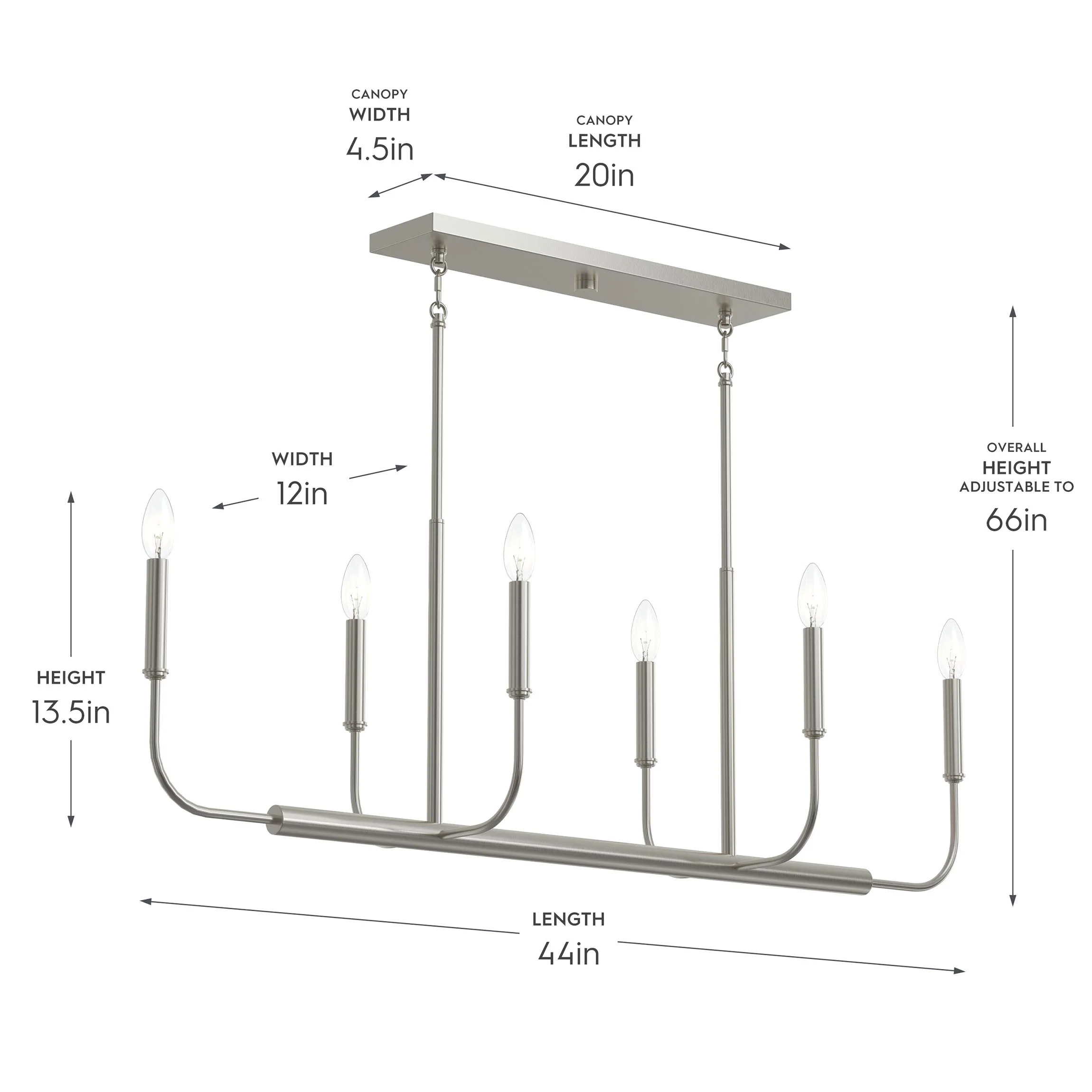 Reines Six-Light Linear Chandelier - Image 3