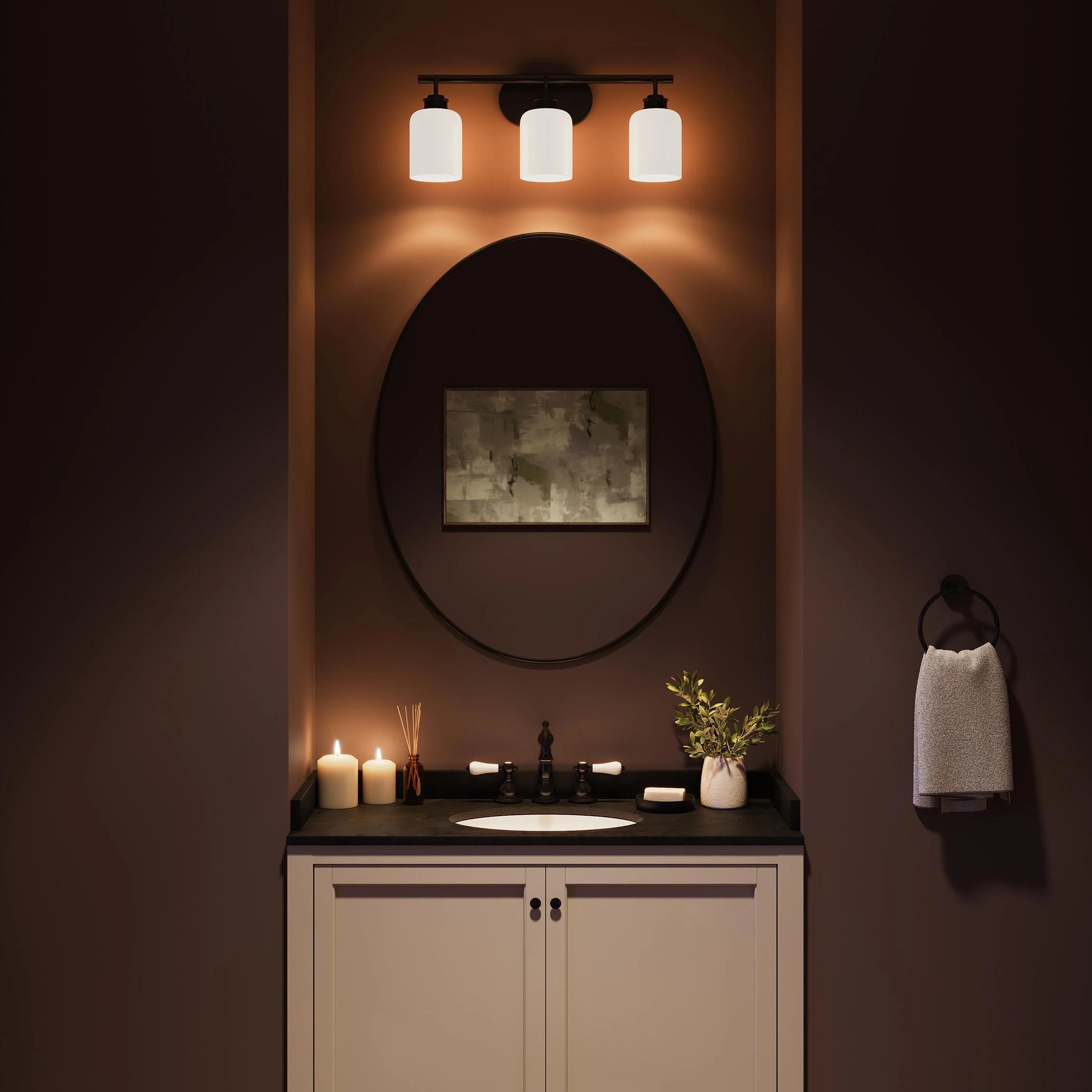Reines Three-Light Bath Vanity with Opal Glass Shades - Image 14