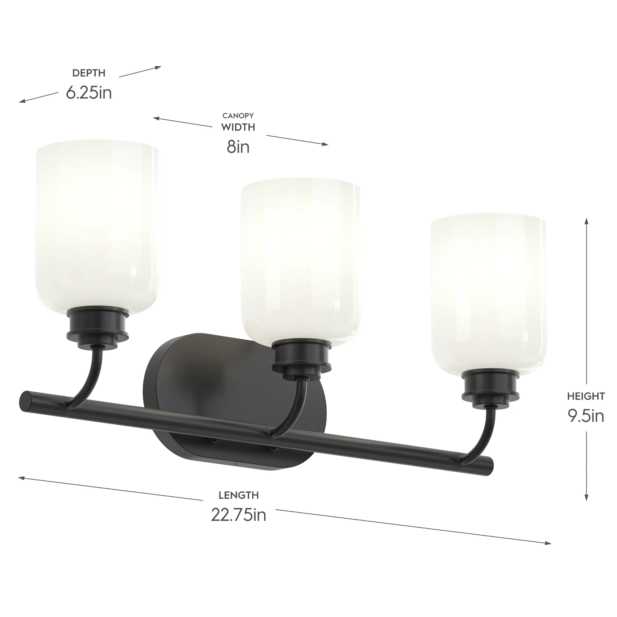 Reines Three-Light Bath Vanity with Opal Glass Shades - Image 15