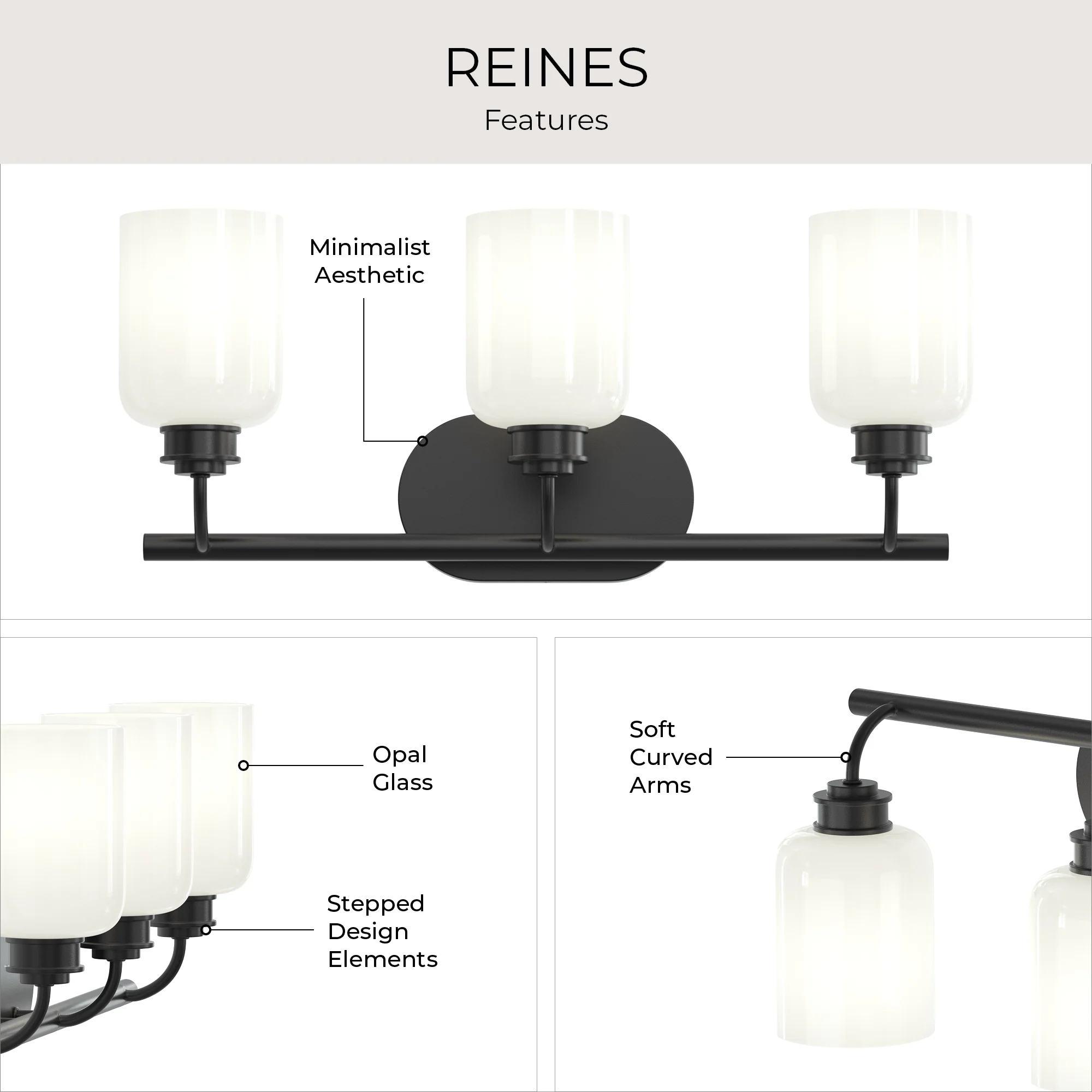 Reines Three-Light Bath Vanity with Opal Glass Shades - Image 16